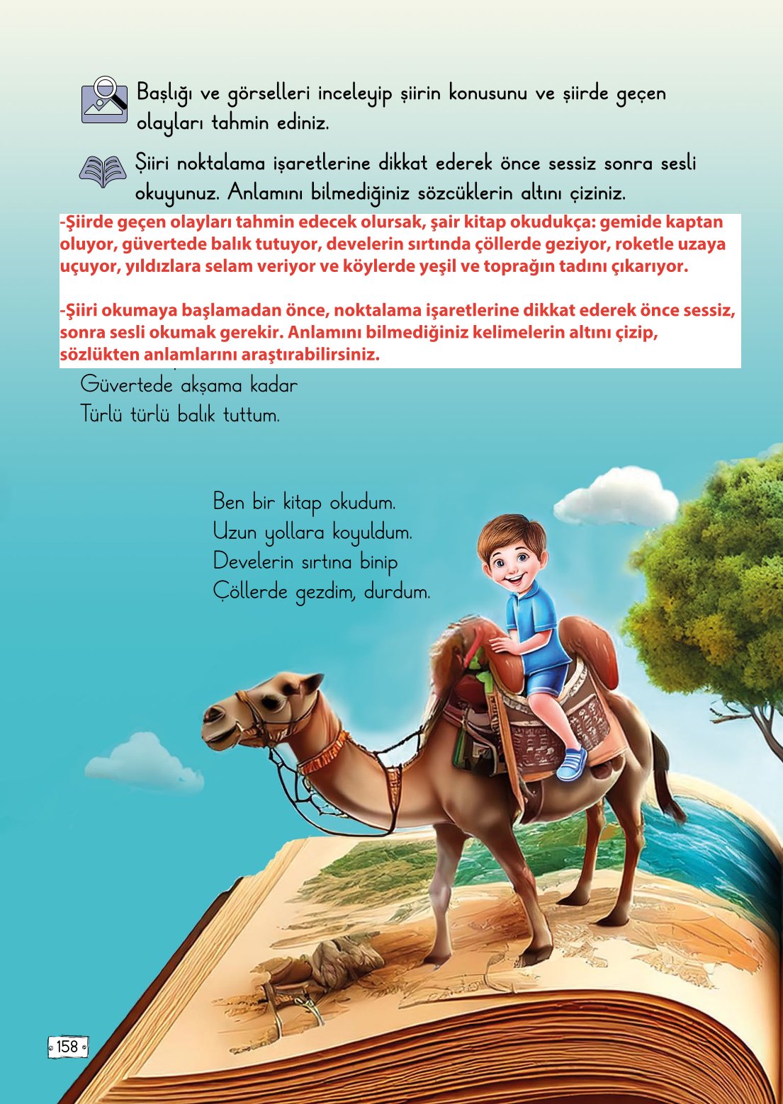 2. Sınıf Türkçe 1. Kitap Meb Yayınları Ders Kitabı Sayfa 158 Cevapları