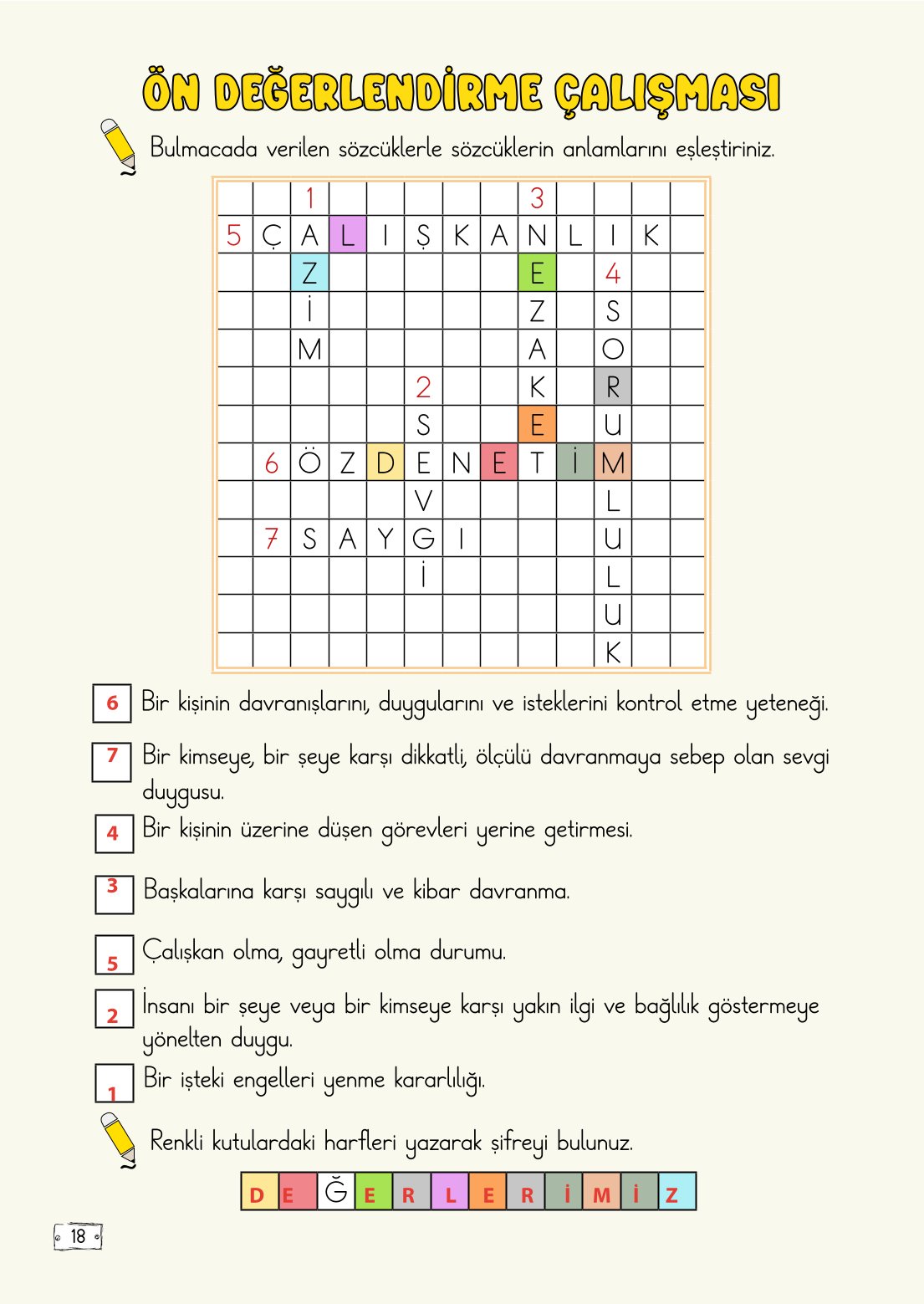 2. Sınıf Türkçe 1. Kitap Meb Yayınları Ders Kitabı Sayfa 18 Cevapları