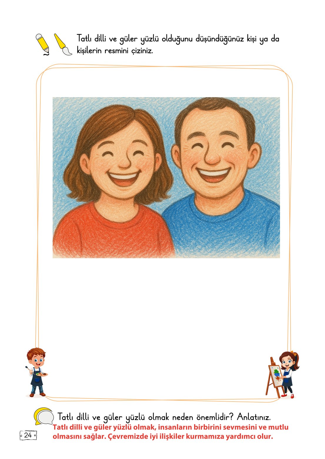 2. Sınıf Türkçe 1. Kitap Meb Yayınları Ders Kitabı Sayfa 24 Cevapları