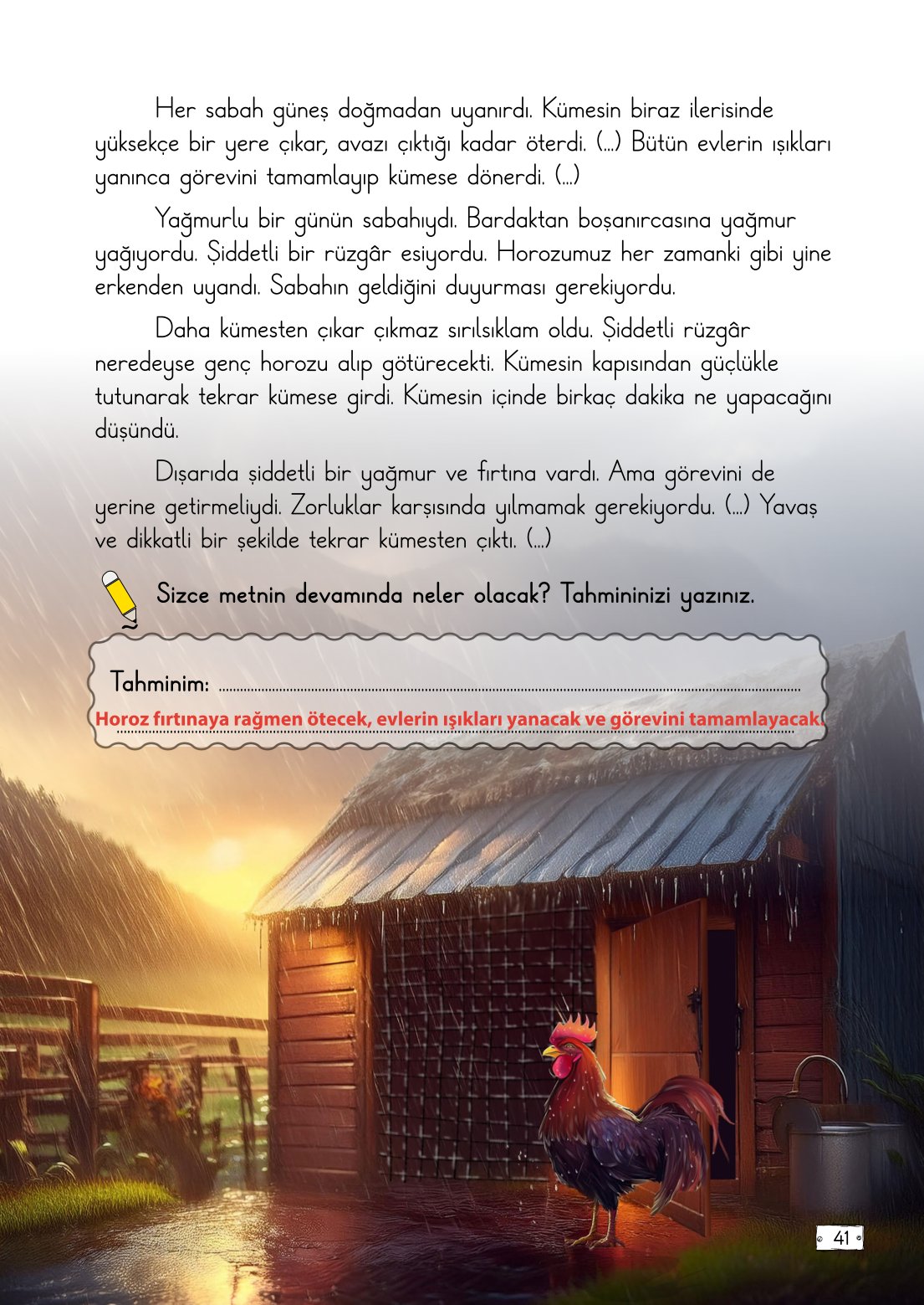 2. Sınıf Türkçe 1. Kitap Meb Yayınları Ders Kitabı Sayfa 41 Cevapları