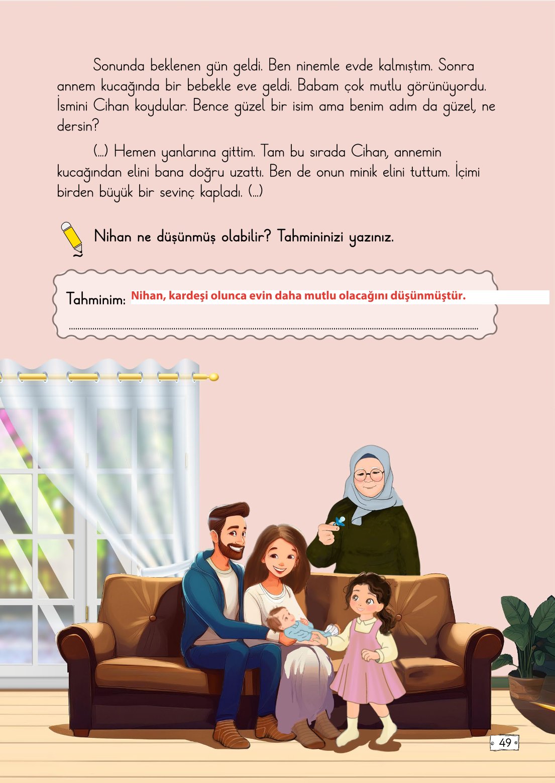 2. Sınıf Türkçe 1. Kitap Meb Yayınları Ders Kitabı Sayfa 49 Cevapları