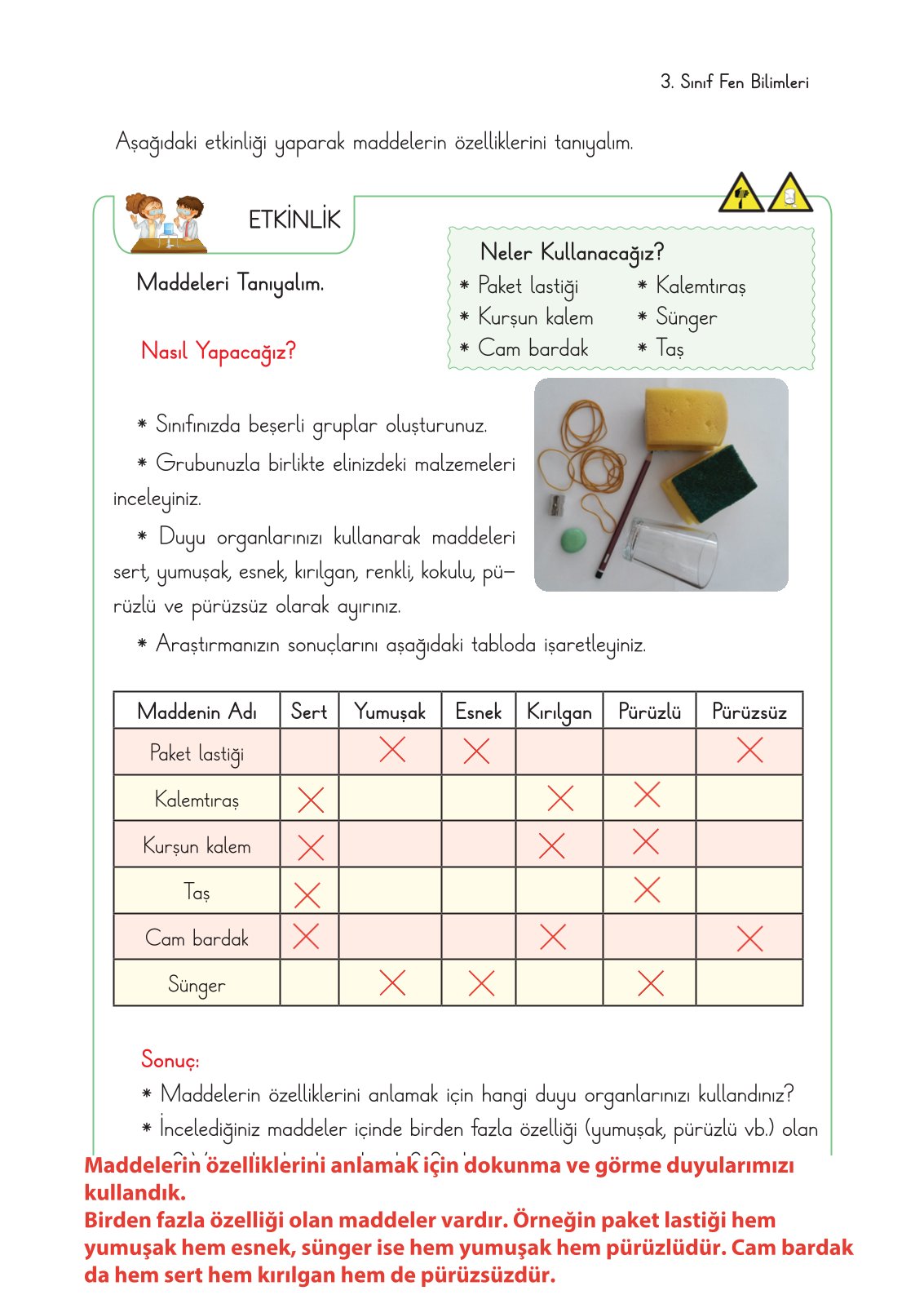 3. Sınıf Fen Bilimleri Cem Yayınları Ders Kitabı Sayfa 109 Cevapları