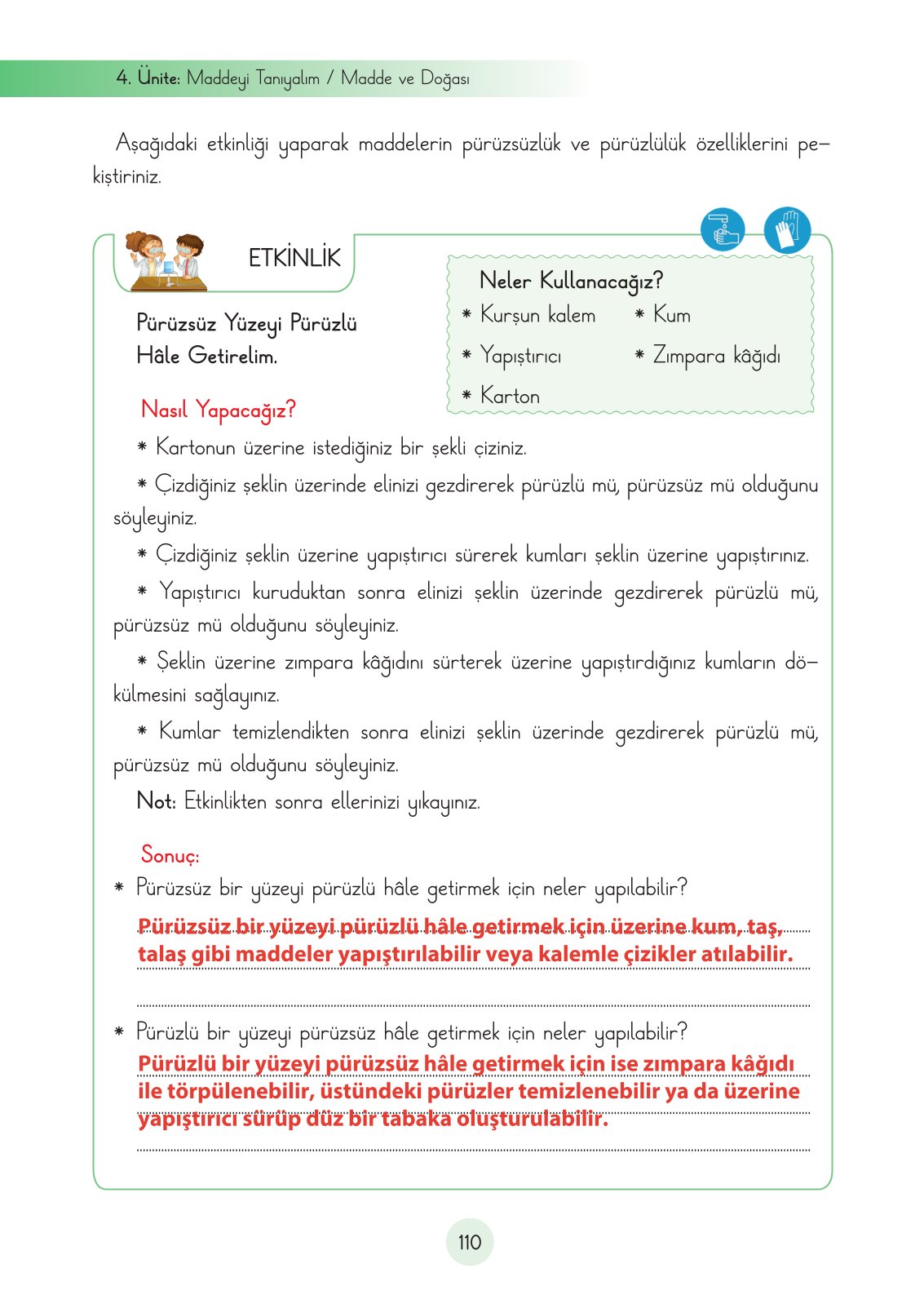 3. Sınıf Fen Bilimleri Cem Yayınları Ders Kitabı Sayfa 110 Cevapları