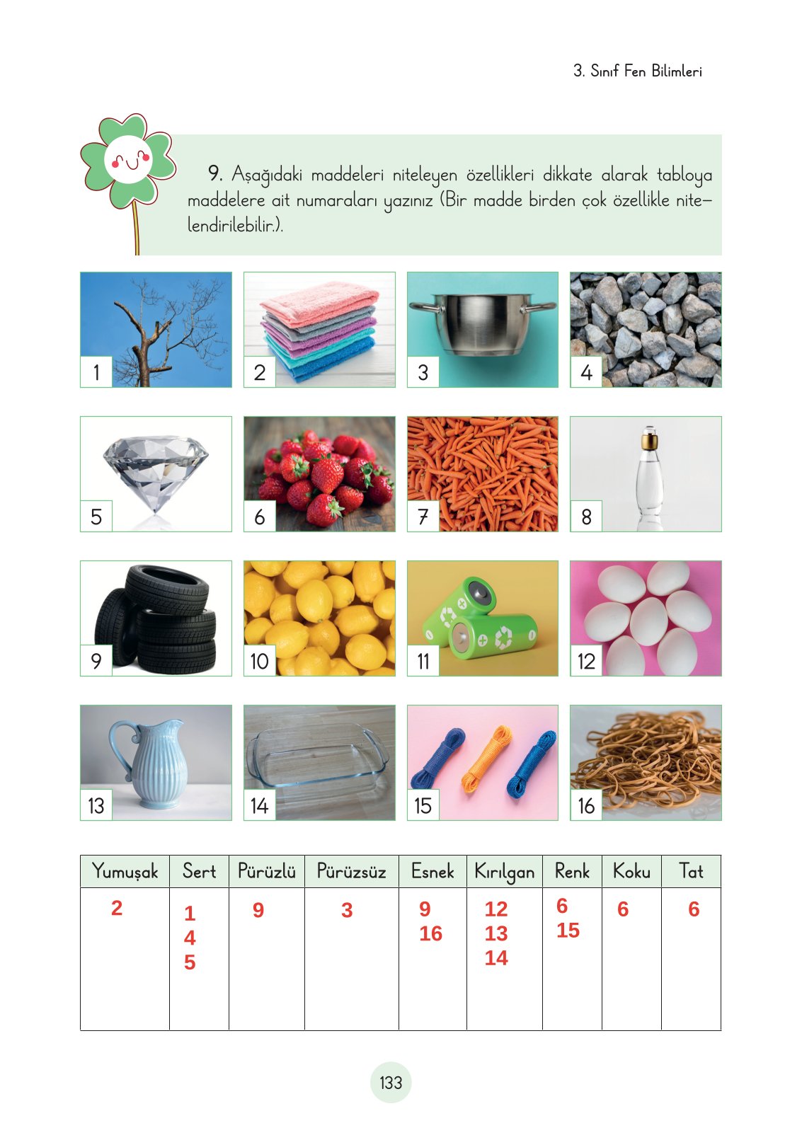 3. Sınıf Fen Bilimleri Cem Yayınları Ders Kitabı Sayfa 133 Cevapları