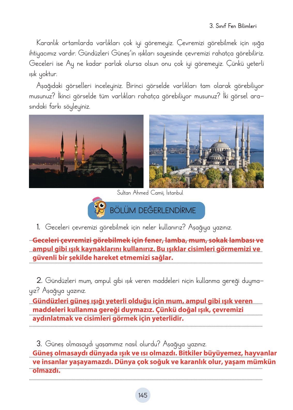 3. Sınıf Fen Bilimleri Cem Yayınları Ders Kitabı Sayfa 145 Cevapları