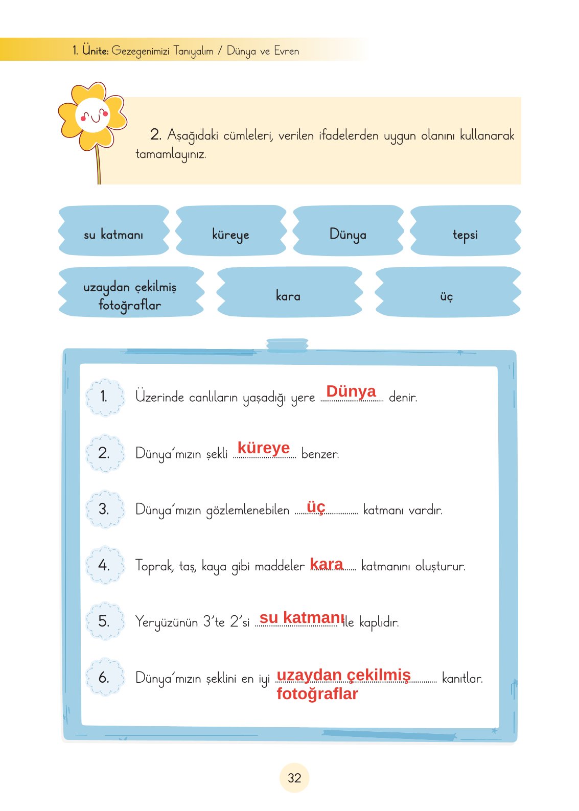 3. Sınıf Fen Bilimleri Cem Yayınları Ders Kitabı Sayfa 32 Cevapları
