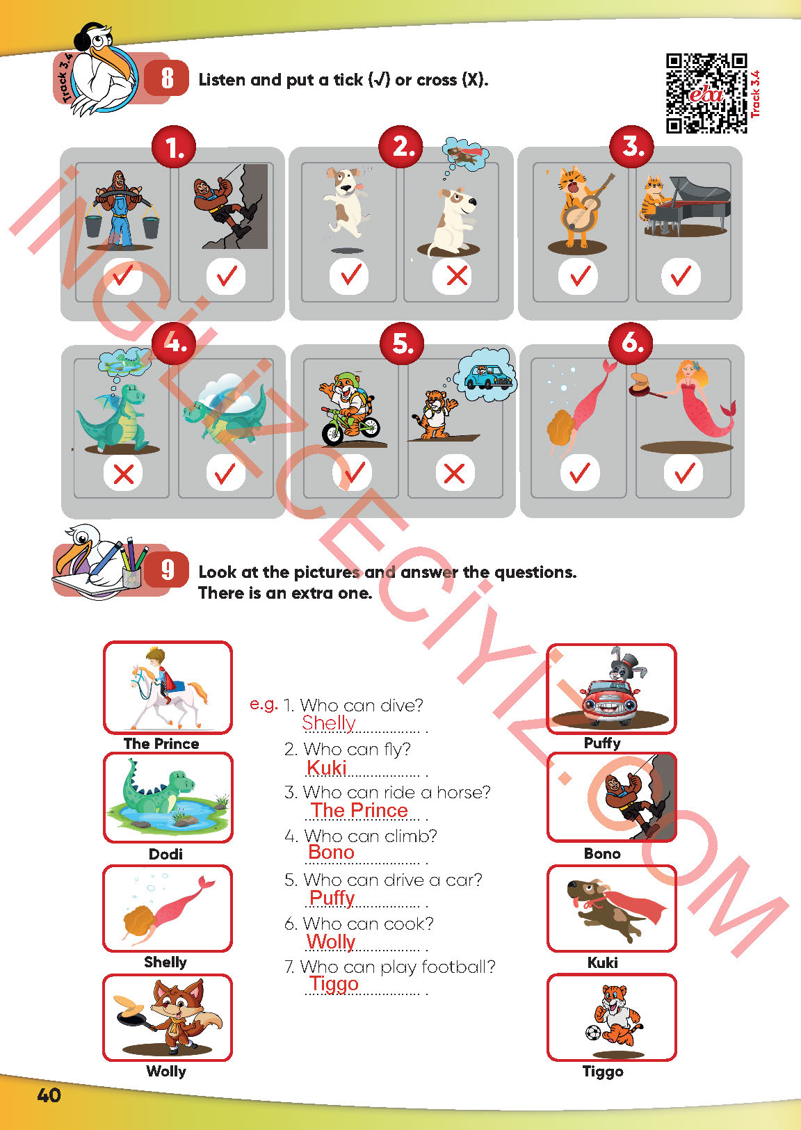 4. Sınıf İngilizce Meb Yayınları Kitabı Sayfa 40 Cevapları
