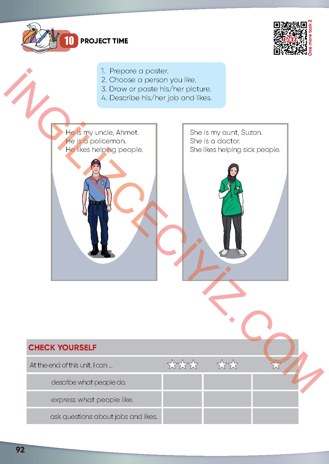 4. Sınıf İngilizce Meb Yayınları Kitabı Sayfa 92 Cevapları