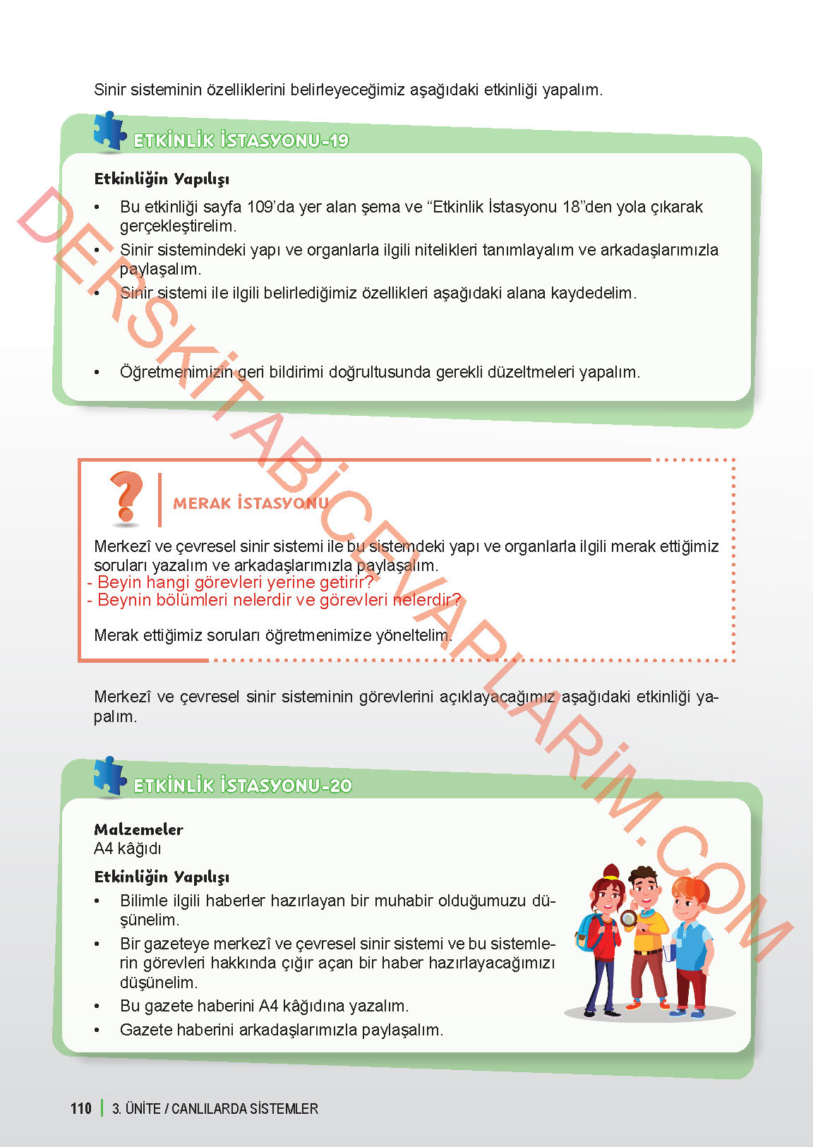 6. Sınıf Fen Bilgisi 1. Kitap Meb Yayınları Ders Kitabı Sayfa 110 Cevapları