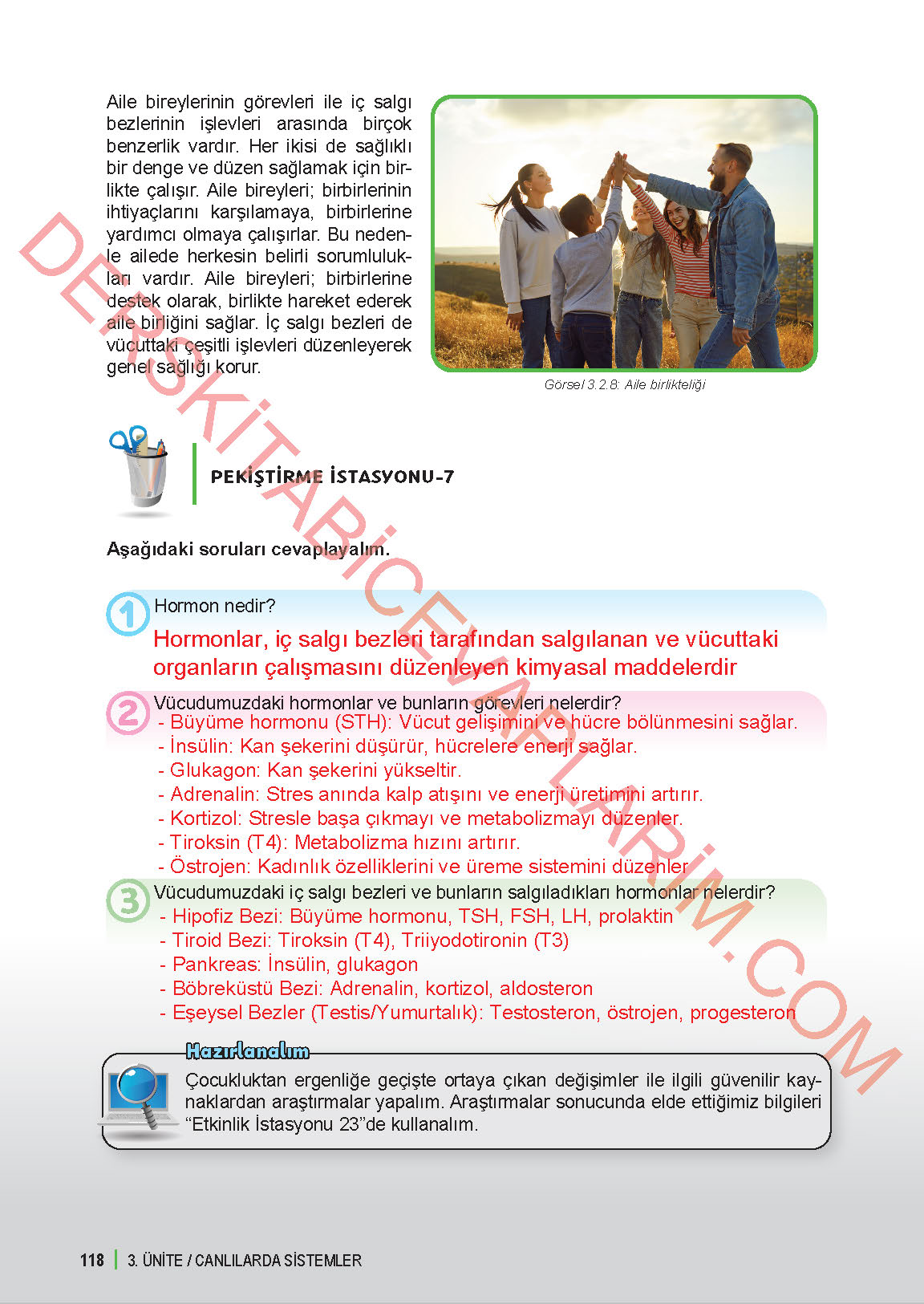 6. Sınıf Fen Bilgisi 1. Kitap Meb Yayınları Ders Kitabı Sayfa 118 Cevapları