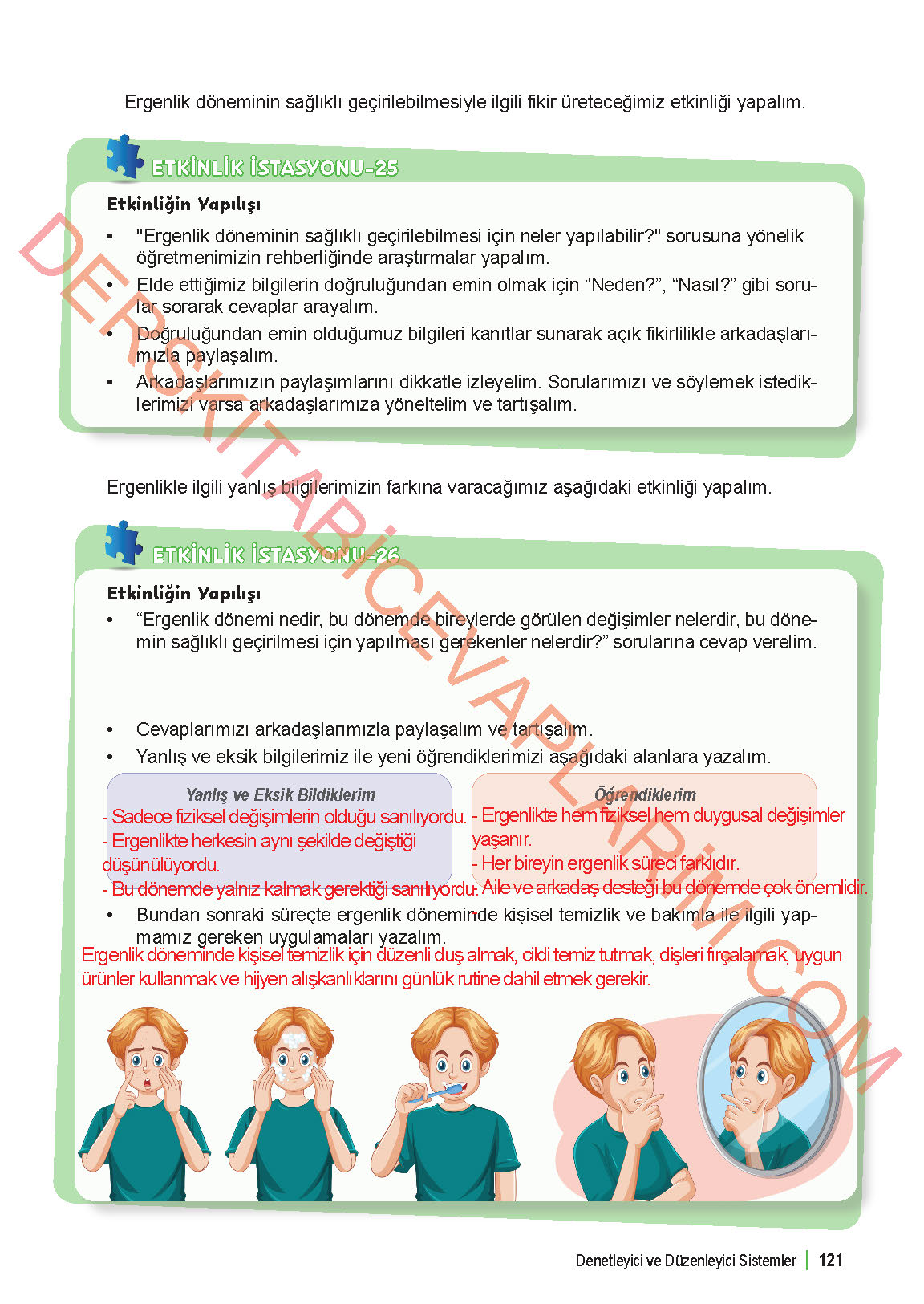 6. Sınıf Fen Bilgisi 1. Kitap Meb Yayınları Ders Kitabı Sayfa 121 Cevapları