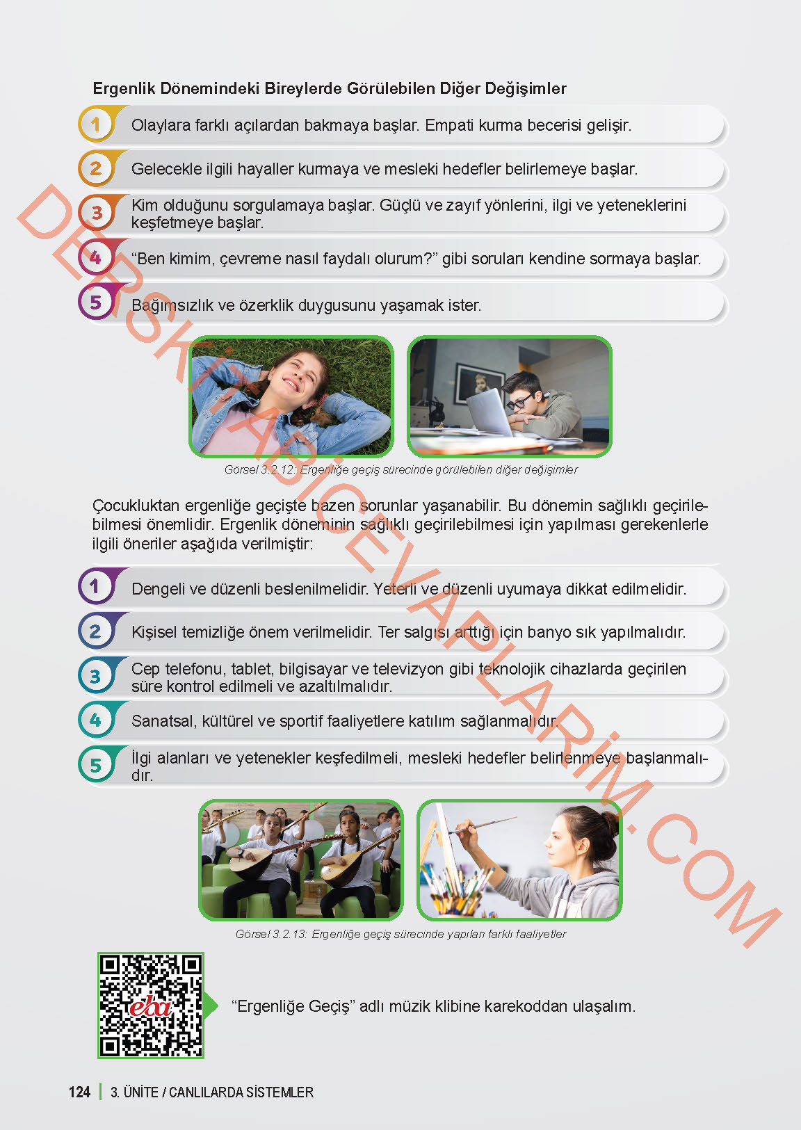 6. Sınıf Fen Bilgisi 1. Kitap Meb Yayınları Ders Kitabı Sayfa 124 Cevapları