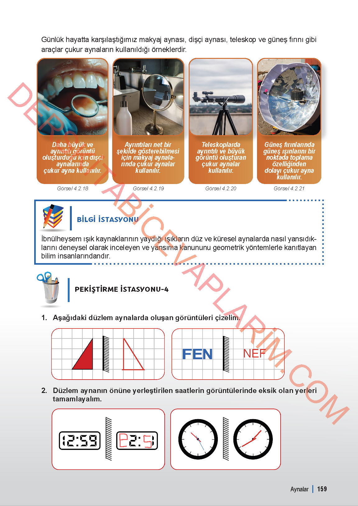 6. Sınıf Fen Bilgisi 1. Kitap Meb Yayınları Ders Kitabı Sayfa 159 Cevapları