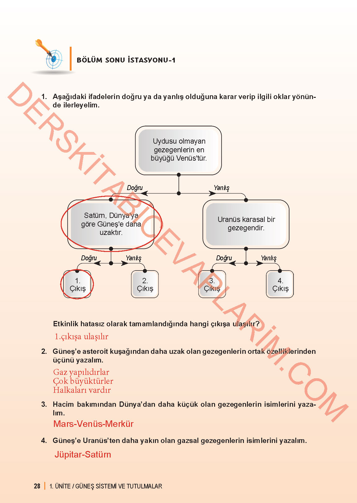 6. Sınıf Fen Bilgisi 1. Kitap Meb Yayınları Ders Kitabı Sayfa 28 Cevapları