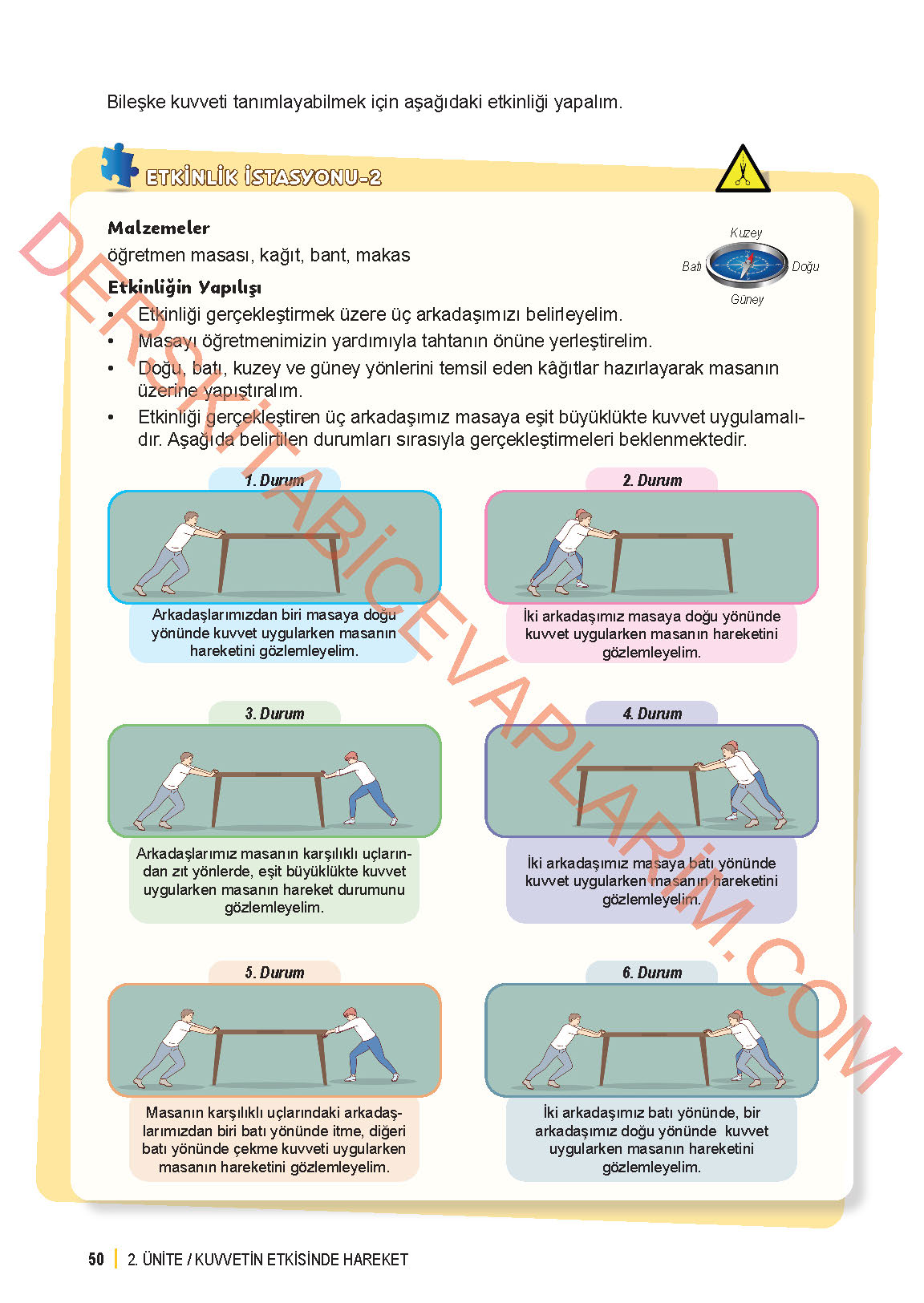 6. Sınıf Fen Bilgisi 1. Kitap Meb Yayınları Ders Kitabı Sayfa 50 Cevapları