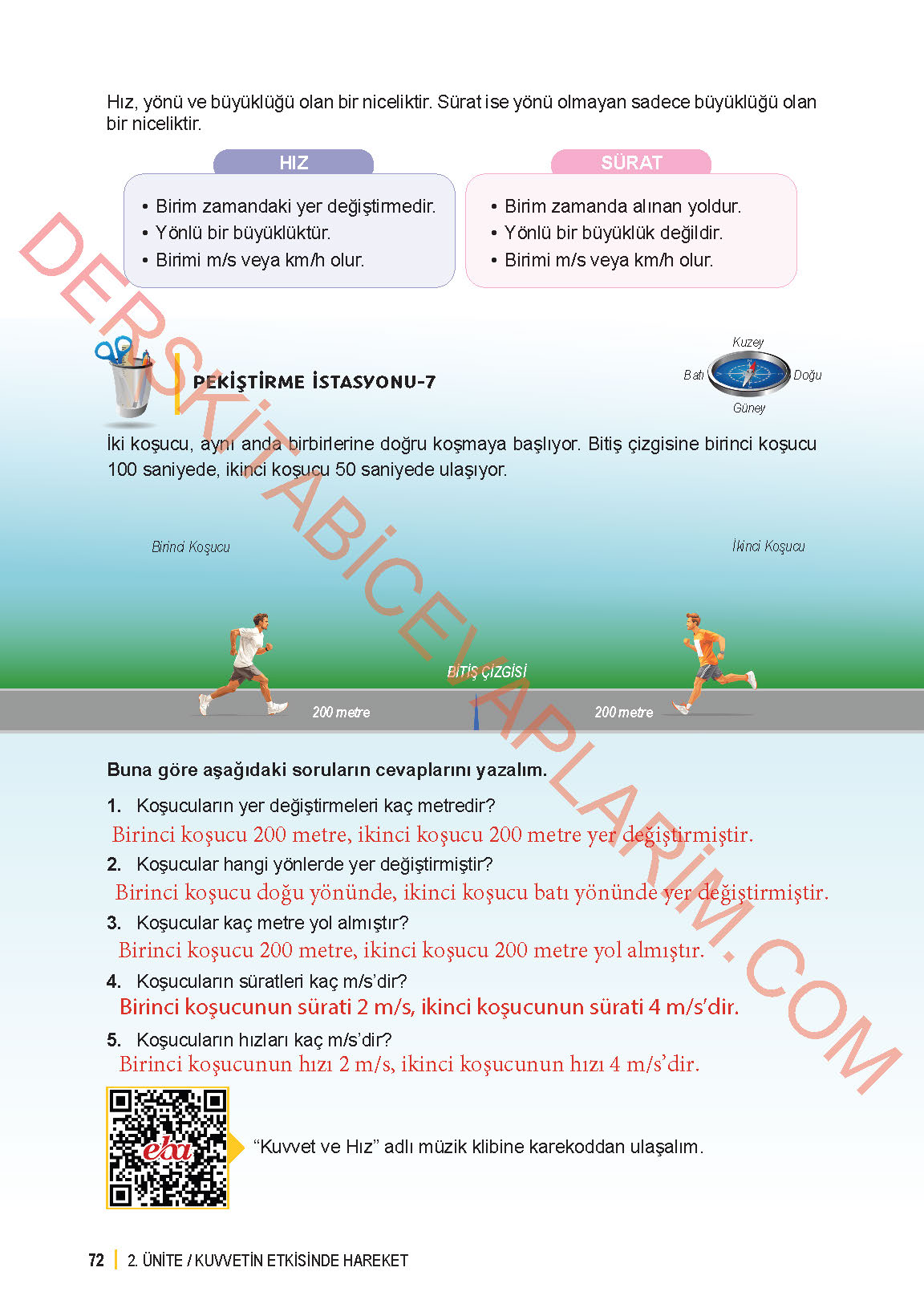 6. Sınıf Fen Bilgisi 1. Kitap Meb Yayınları Ders Kitabı Sayfa 72 Cevapları