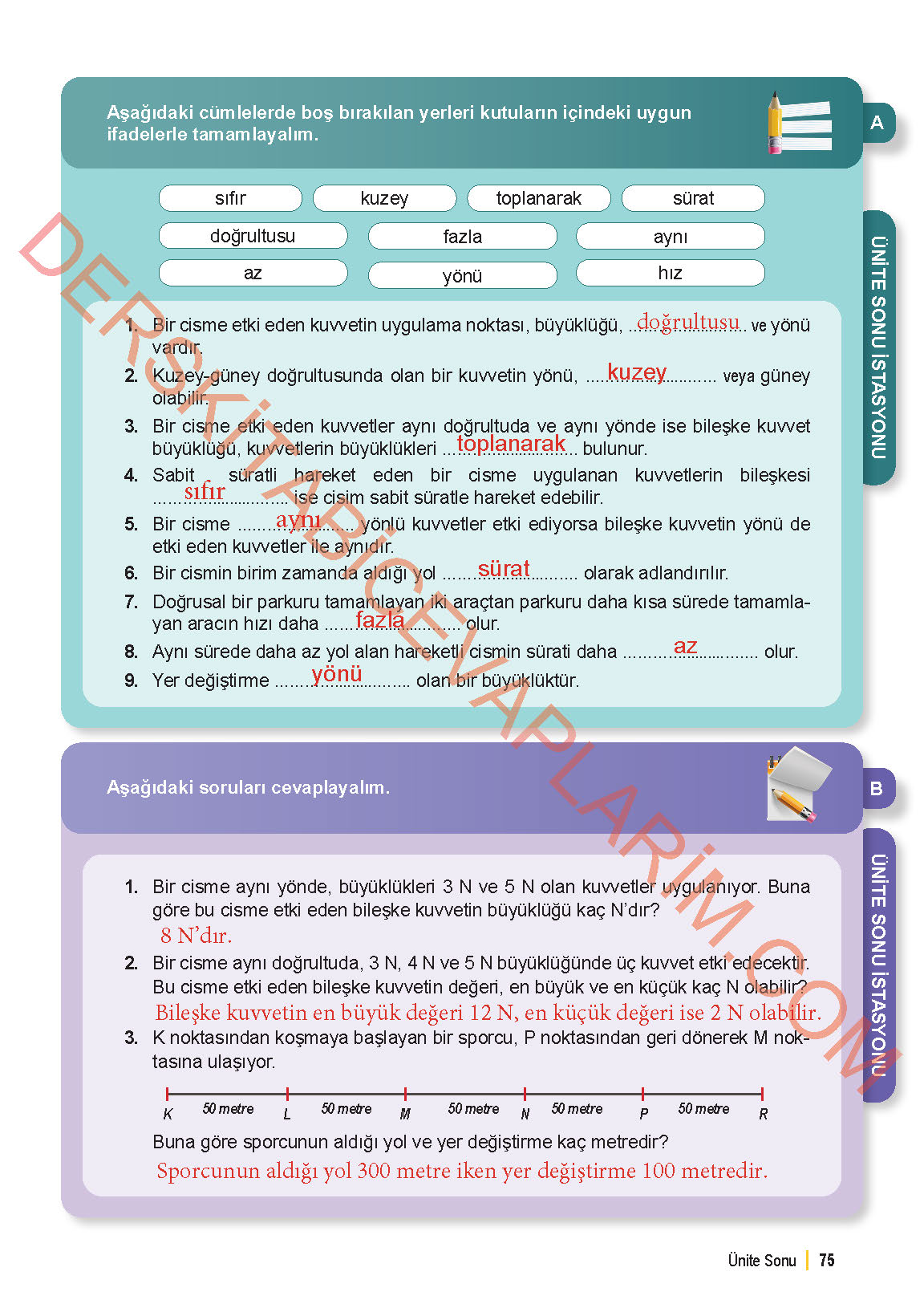 6. Sınıf Fen Bilgisi 1. Kitap Meb Yayınları Ders Kitabı Sayfa 75 Cevapları