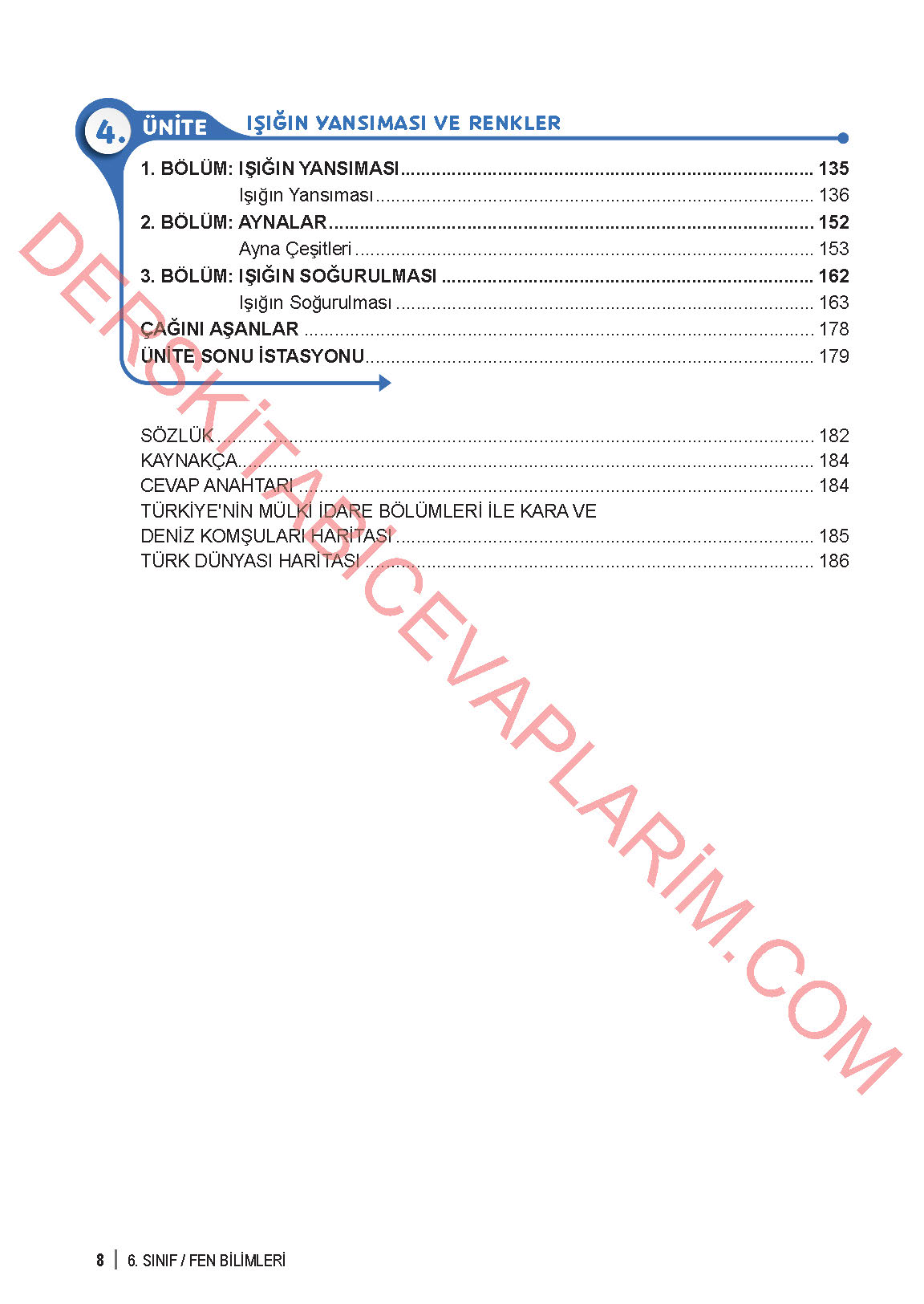 6. Sınıf Fen Bilgisi 1. Kitap Meb Yayınları Ders Kitabı Sayfa 8 Cevapları