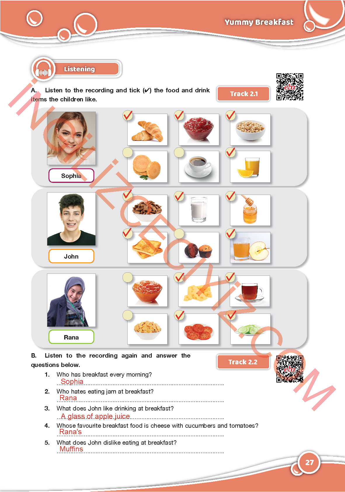 6. Sınıf İngilizce Özgün Yayınları Kitabı Sayfa 27 Cevapları