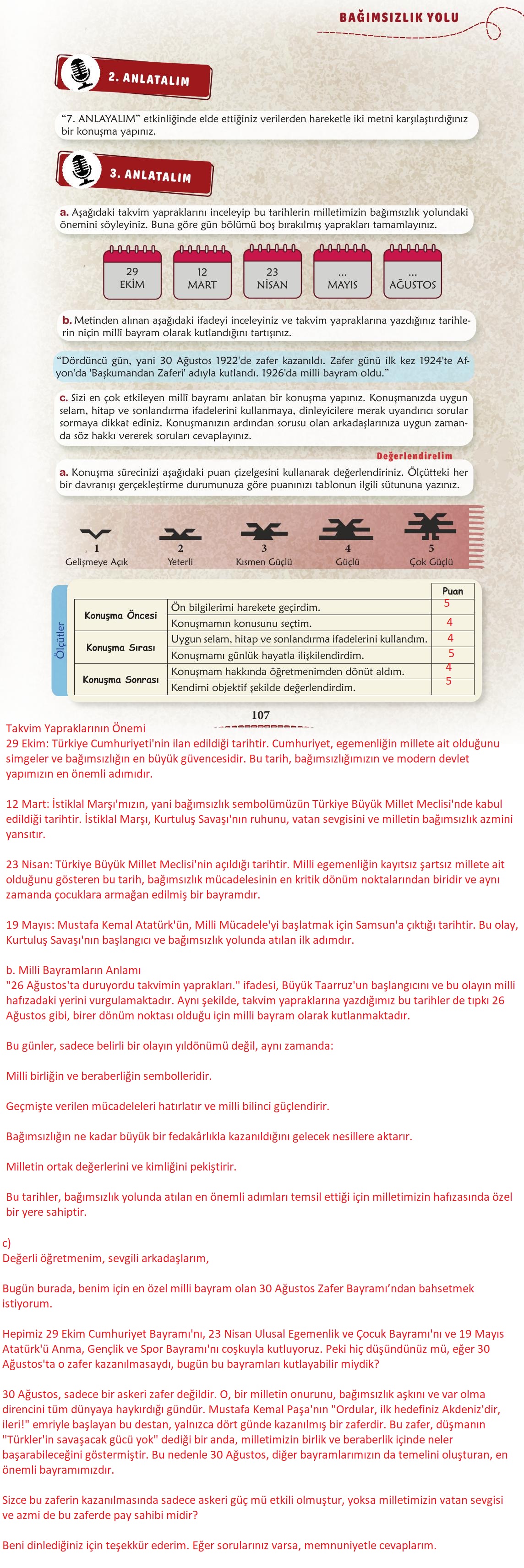 6. Sınıf Türkçe 1. Kitap Meb Yayınları Ders Kitabı Sayfa 108 Cevapları