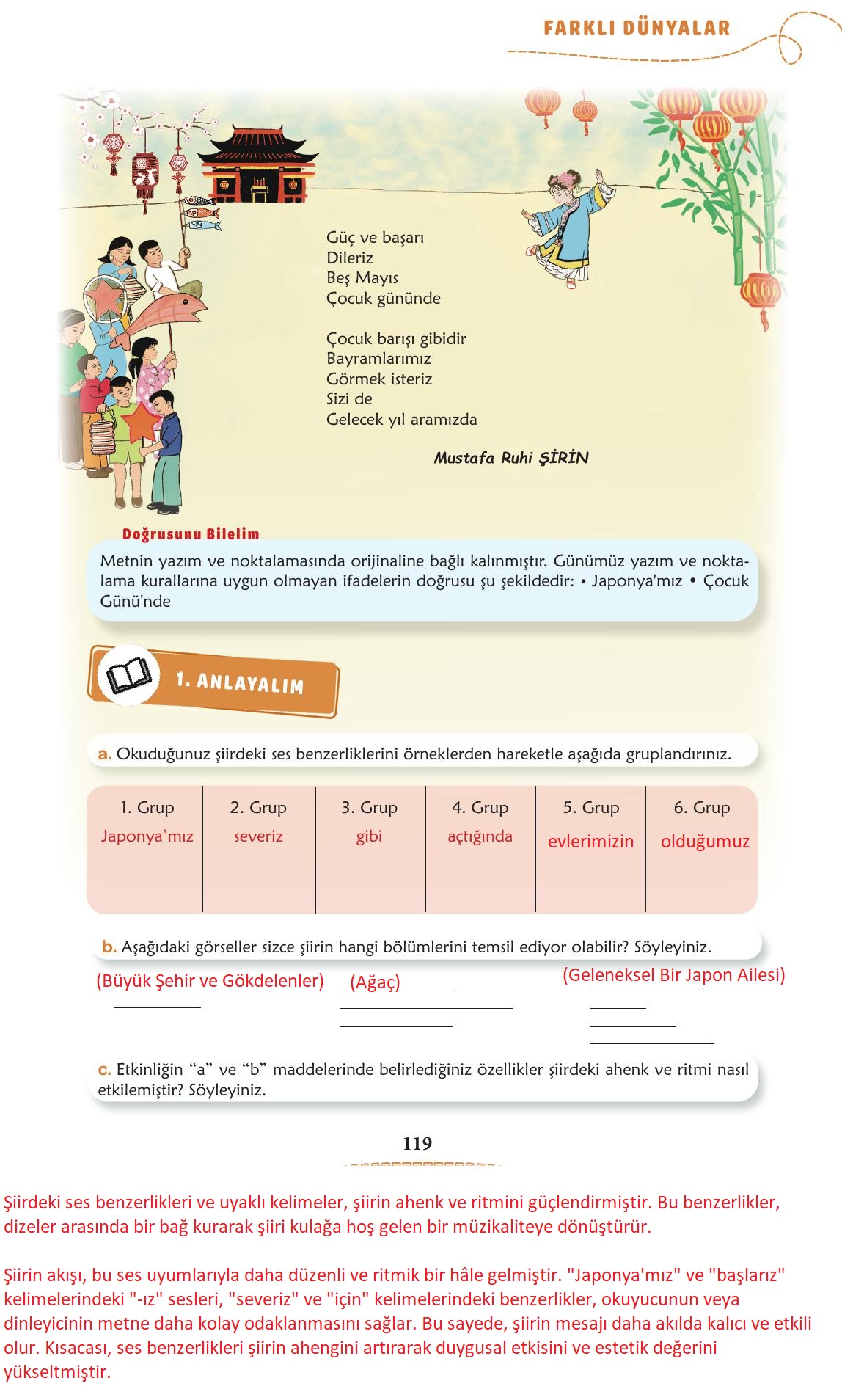 6. Sınıf Türkçe 1. Kitap Meb Yayınları Ders Kitabı Sayfa 120 Cevapları