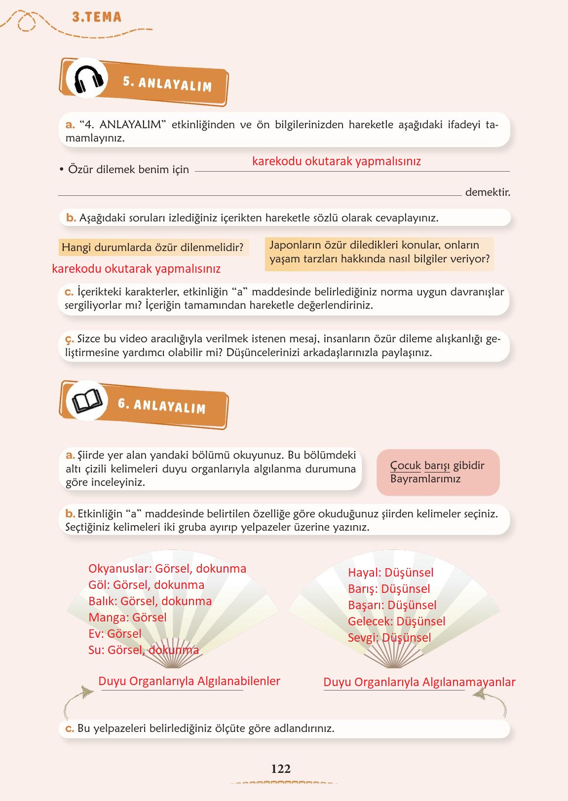 6. Sınıf Türkçe 1. Kitap Meb Yayınları Ders Kitabı Sayfa 123 Cevapları