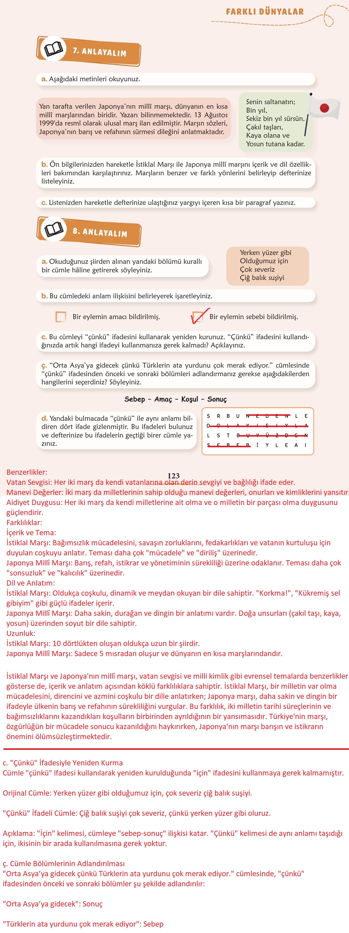 6. Sınıf Türkçe 1. Kitap Meb Yayınları Ders Kitabı Sayfa 124 Cevapları