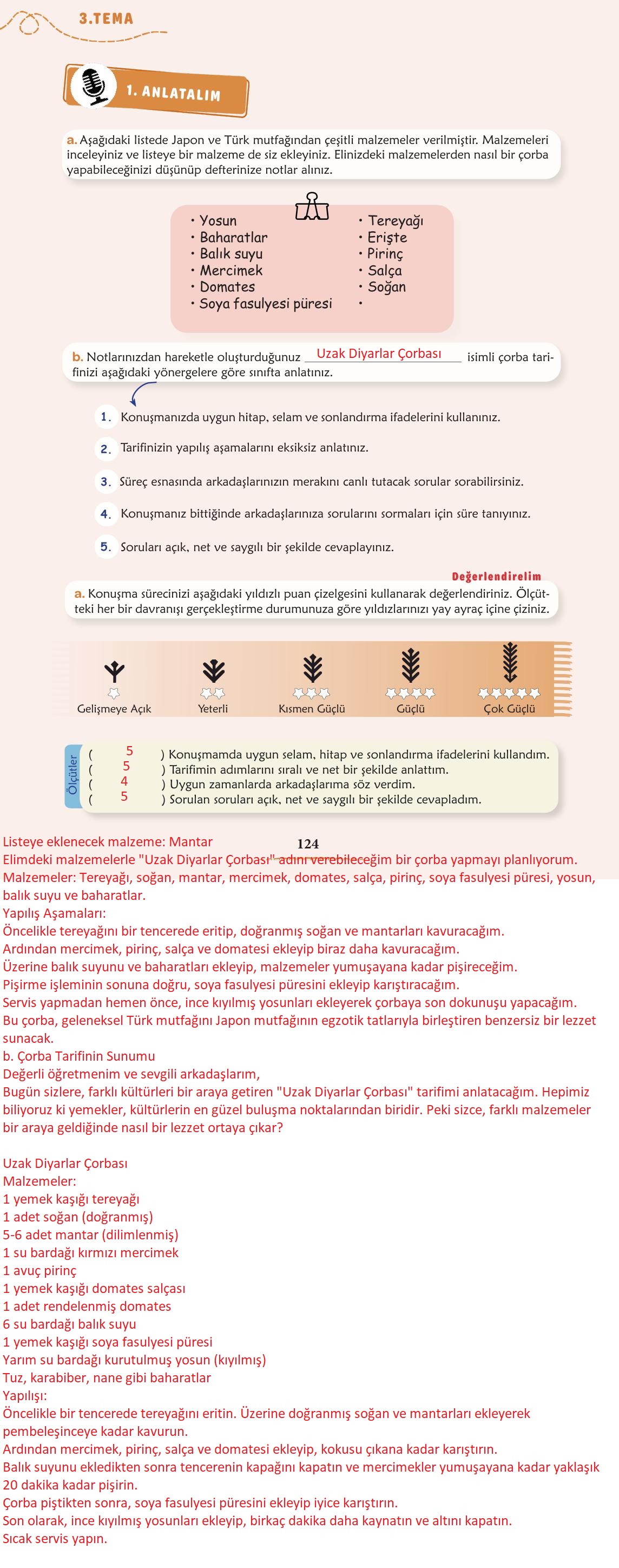 6. Sınıf Türkçe 1. Kitap Meb Yayınları Ders Kitabı Sayfa 125 Cevapları