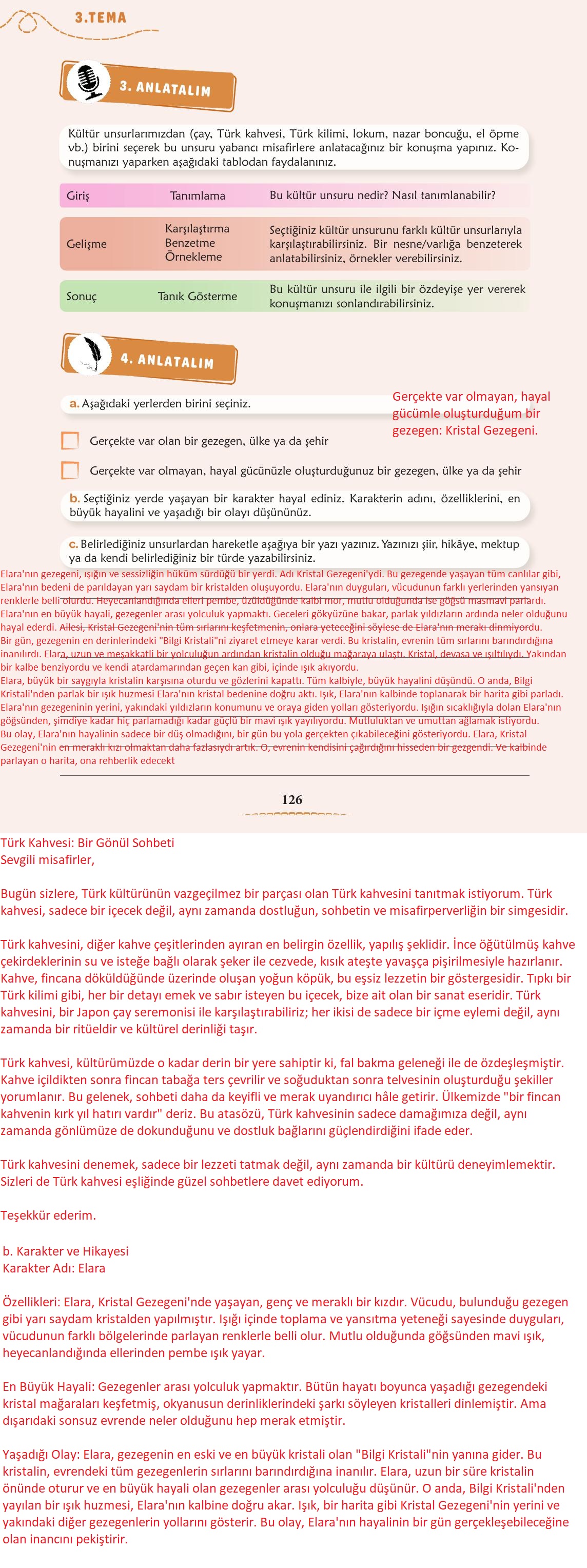 6. Sınıf Türkçe 1. Kitap Meb Yayınları Ders Kitabı Sayfa 127 Cevapları