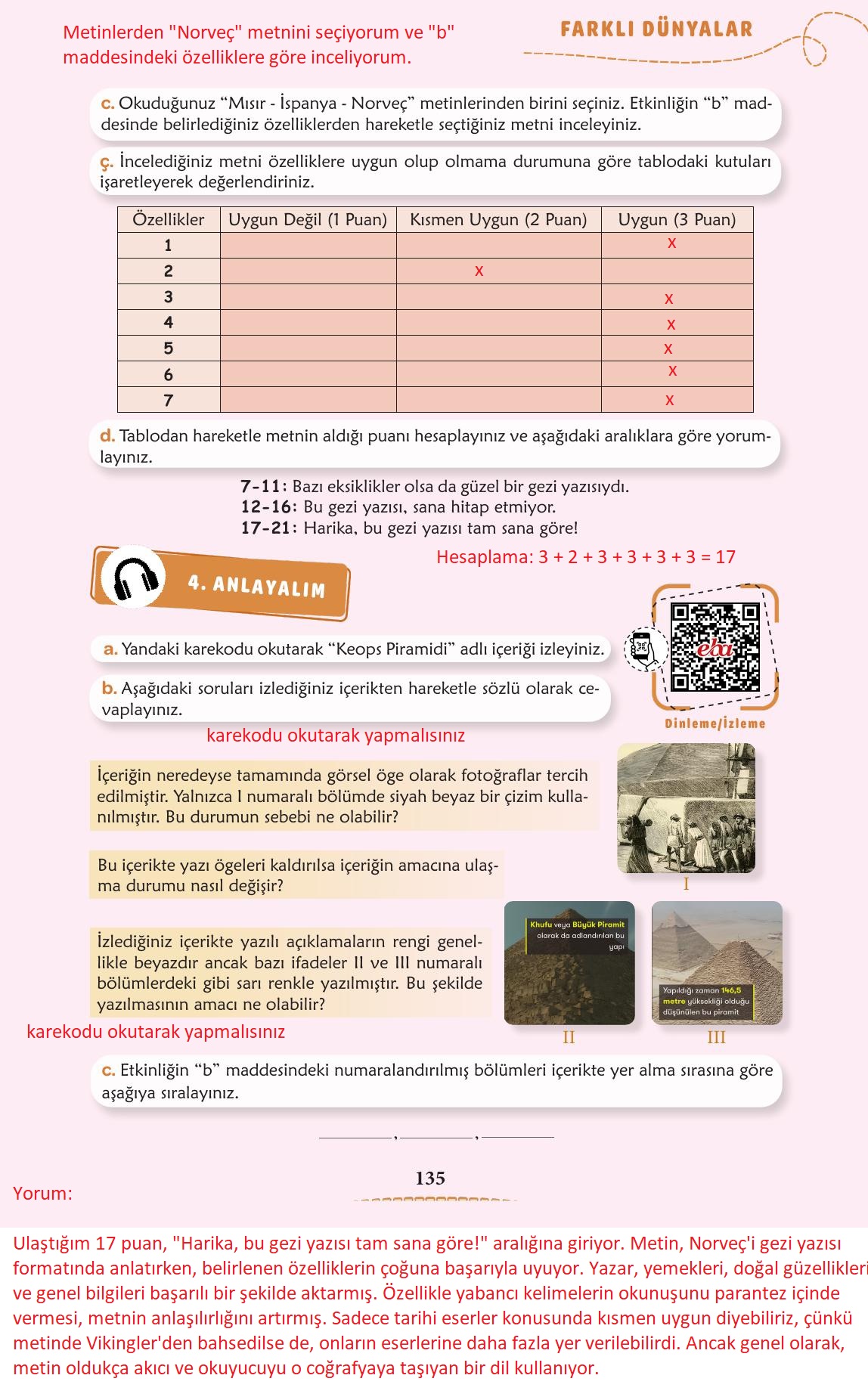 6. Sınıf Türkçe 1. Kitap Meb Yayınları Ders Kitabı Sayfa 136 Cevapları