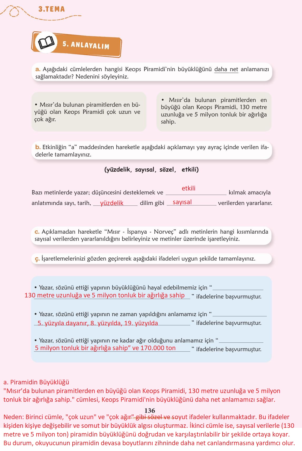 6. Sınıf Türkçe 1. Kitap Meb Yayınları Ders Kitabı Sayfa 137 Cevapları