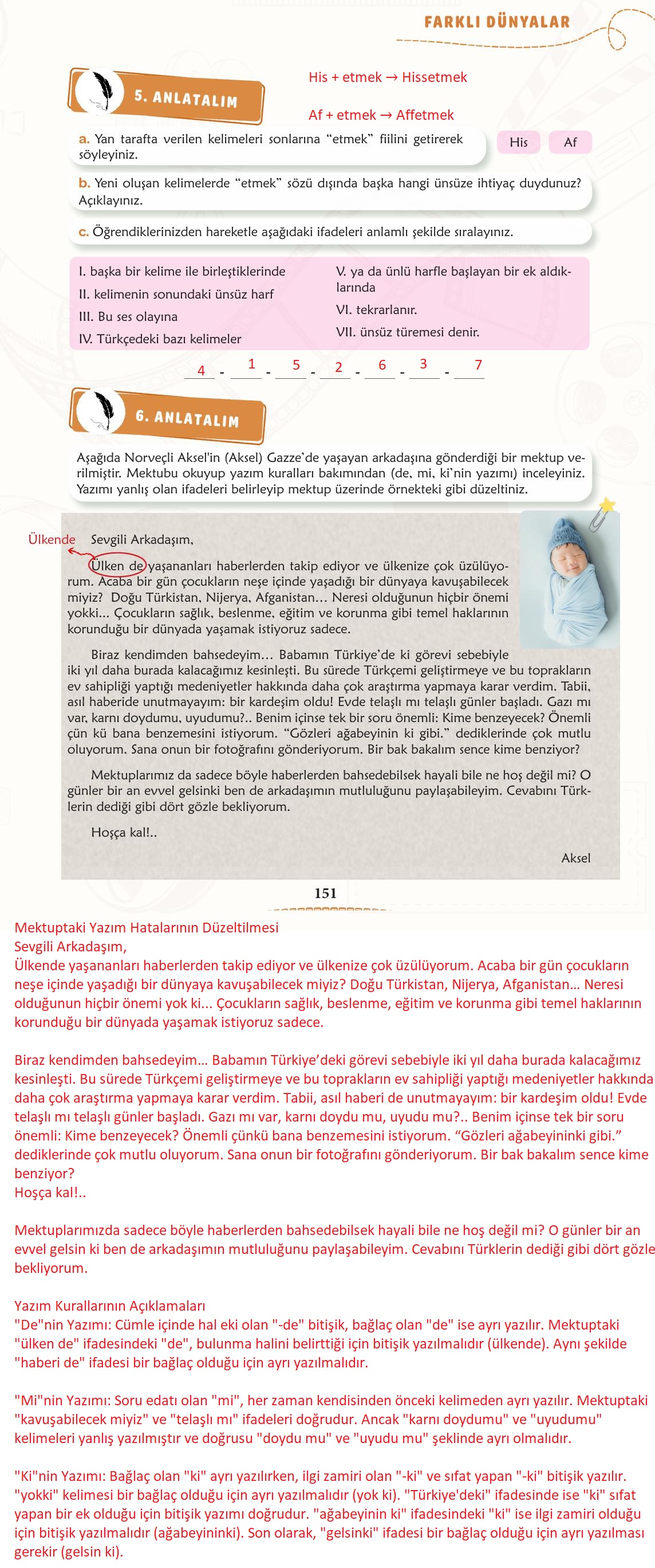 6. Sınıf Türkçe 1. Kitap Meb Yayınları Ders Kitabı Sayfa 152 Cevapları