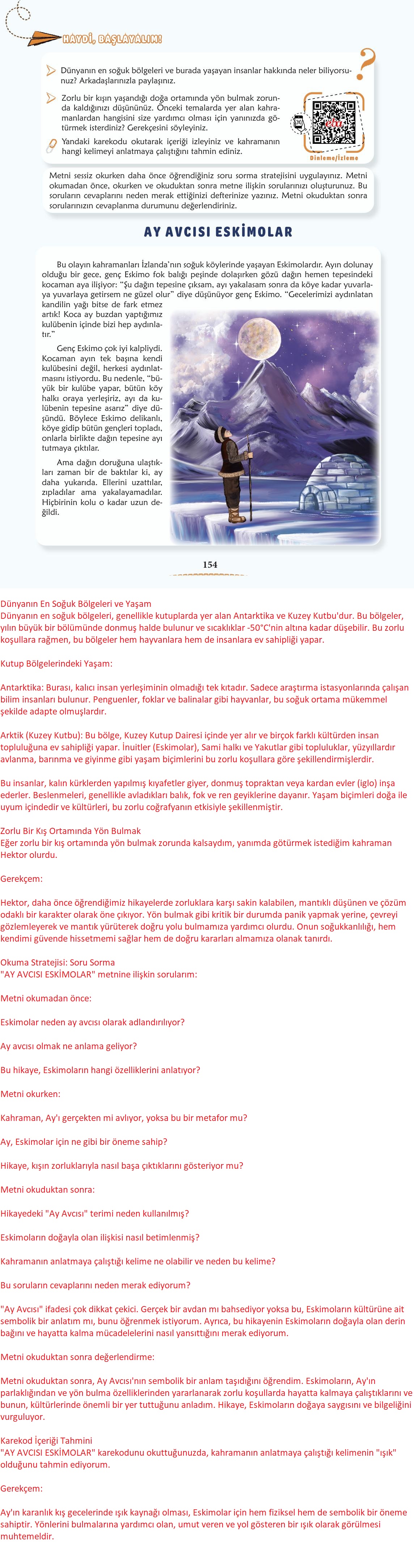 6. Sınıf Türkçe 1. Kitap Meb Yayınları Ders Kitabı Sayfa 155 Cevapları