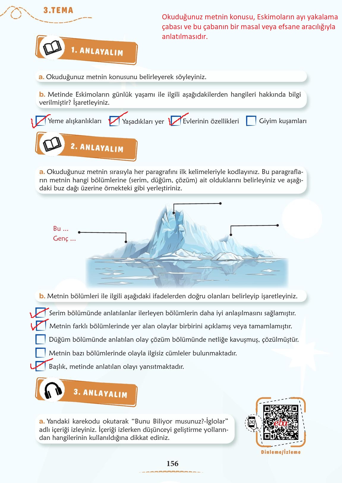 6. Sınıf Türkçe 1. Kitap Meb Yayınları Ders Kitabı Sayfa 157 Cevapları
