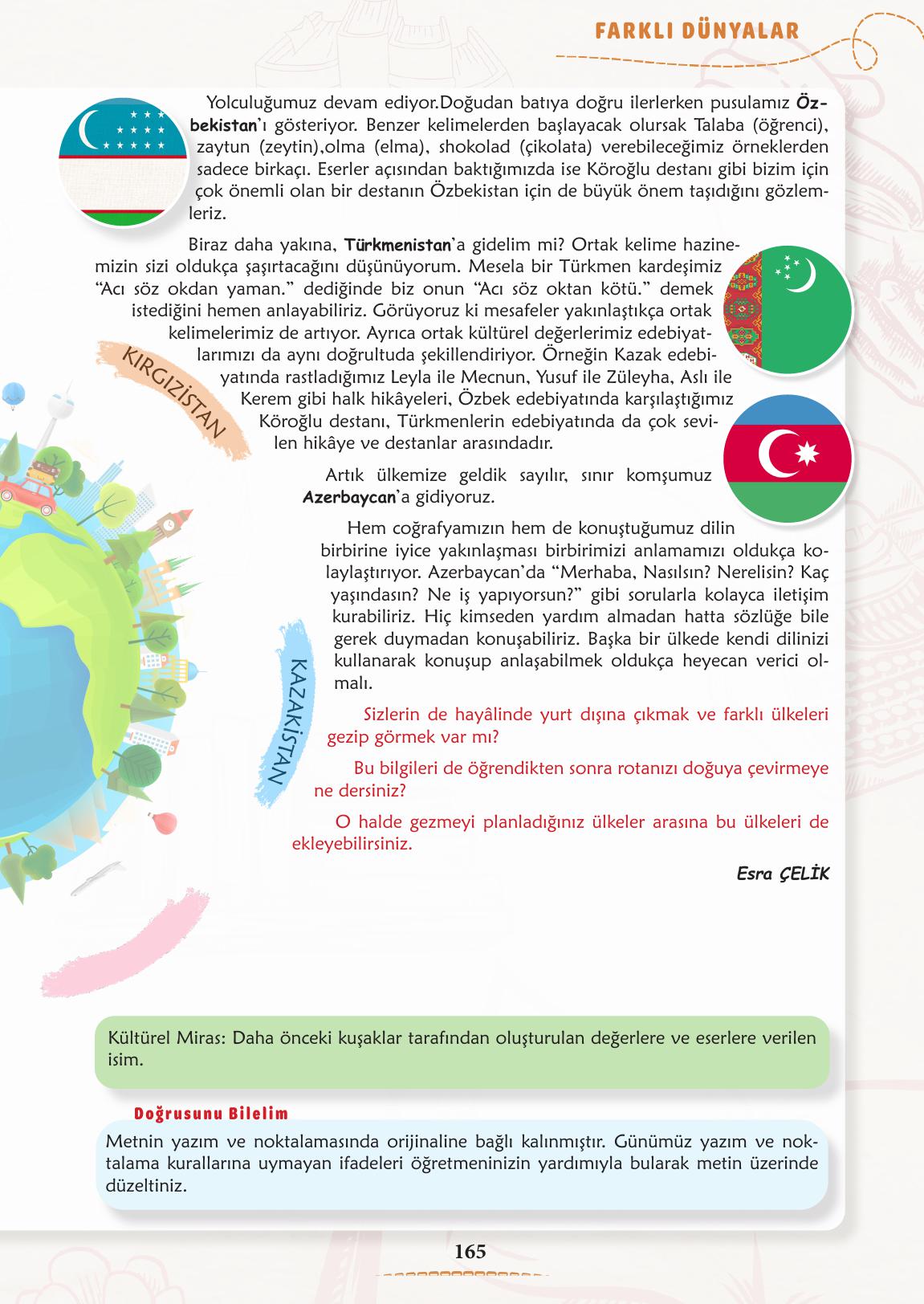 6. Sınıf Türkçe 1. Kitap Meb Yayınları Ders Kitabı Sayfa 166 Cevapları