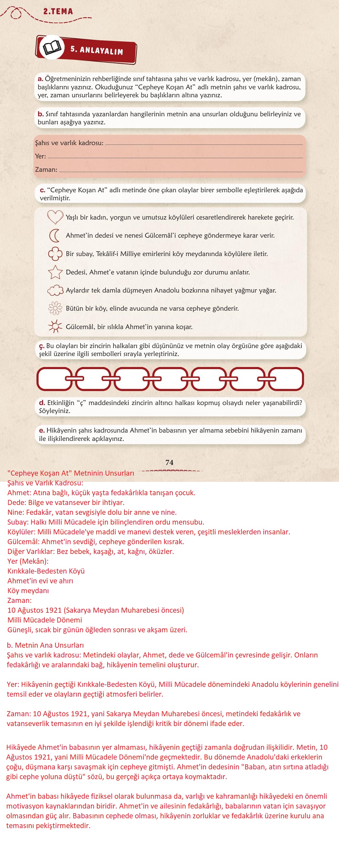 6. Sınıf Türkçe 1. Kitap Meb Yayınları Ders Kitabı Sayfa 75 Cevapları