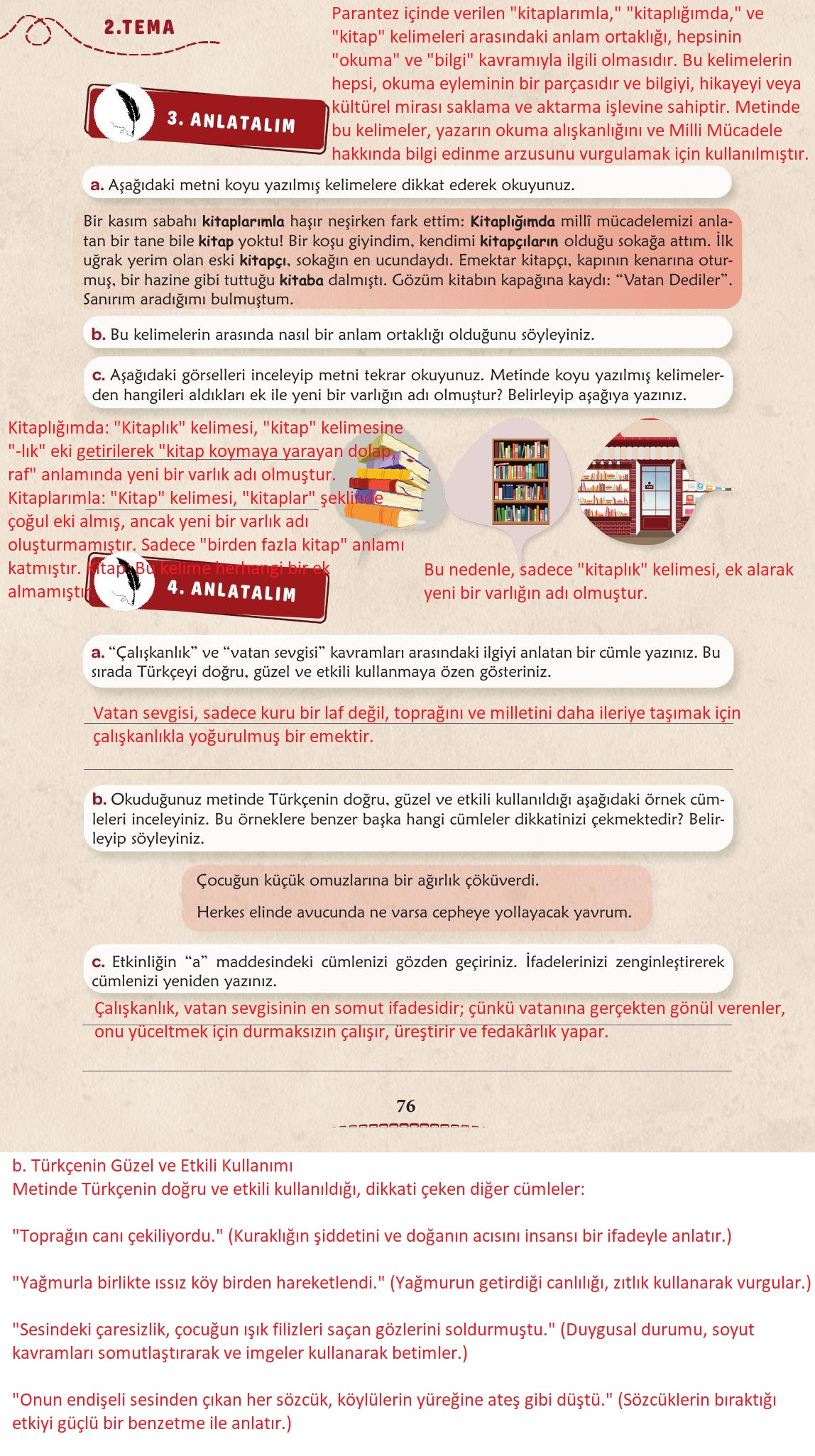 6. Sınıf Türkçe 1. Kitap Meb Yayınları Ders Kitabı Sayfa 77 Cevapları