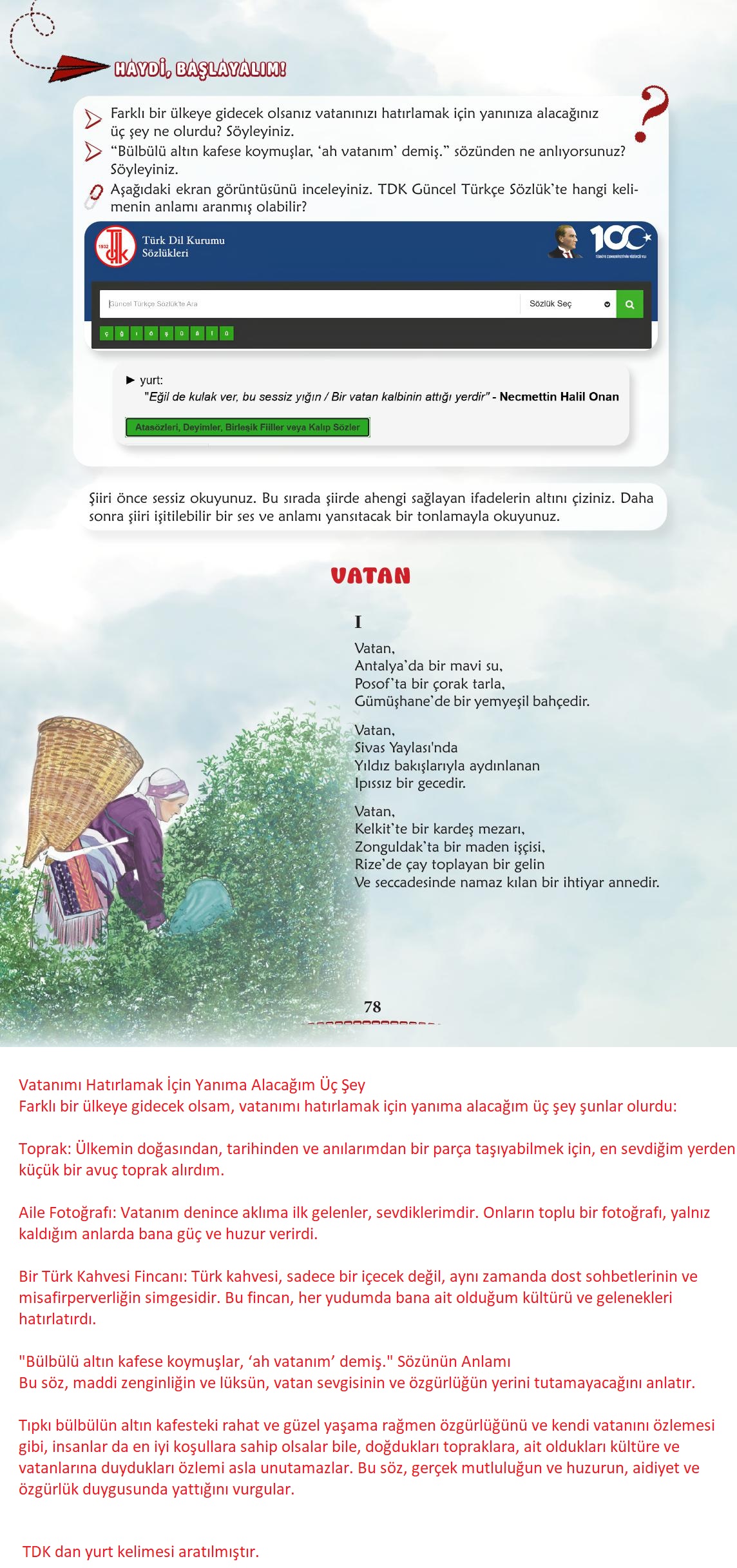 6. Sınıf Türkçe 1. Kitap Meb Yayınları Ders Kitabı Sayfa 79 Cevapları