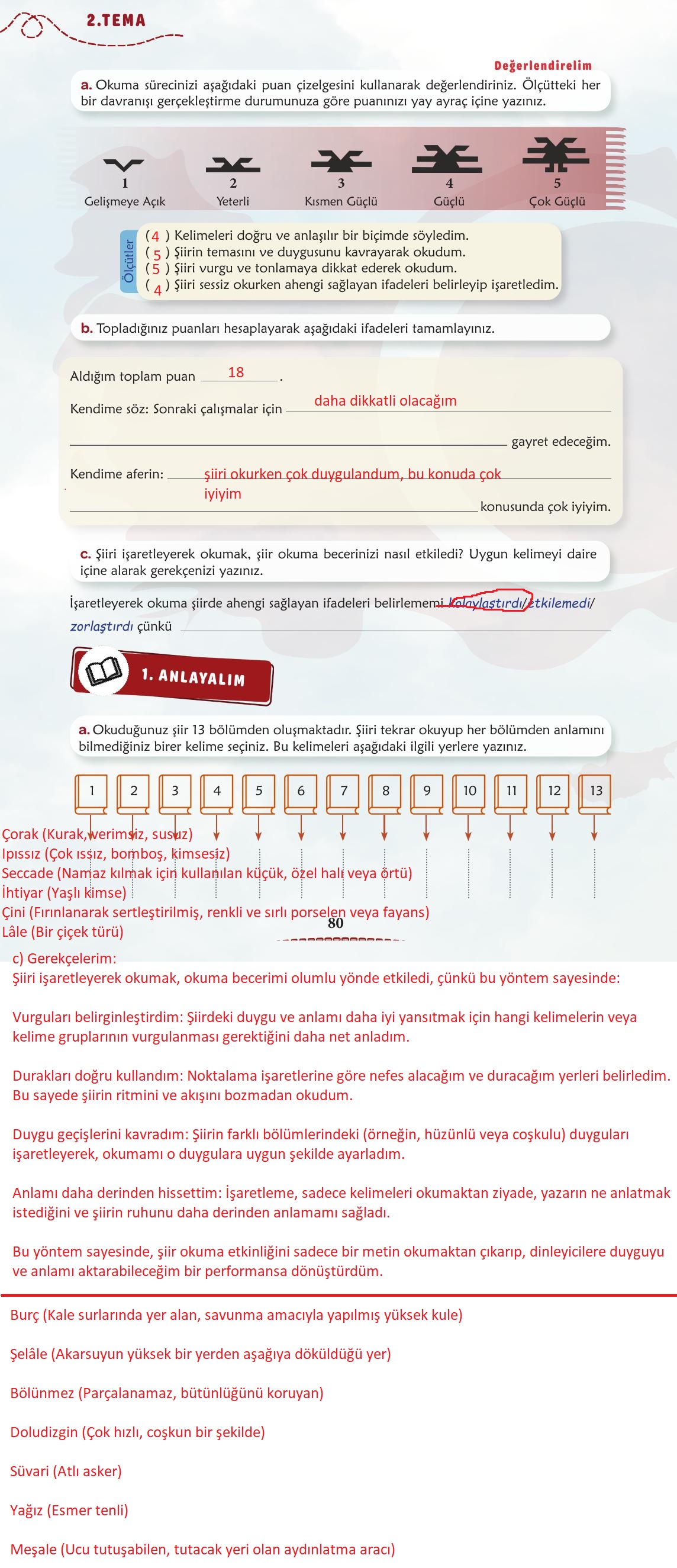 6. Sınıf Türkçe 1. Kitap Meb Yayınları Ders Kitabı Sayfa 81 Cevapları