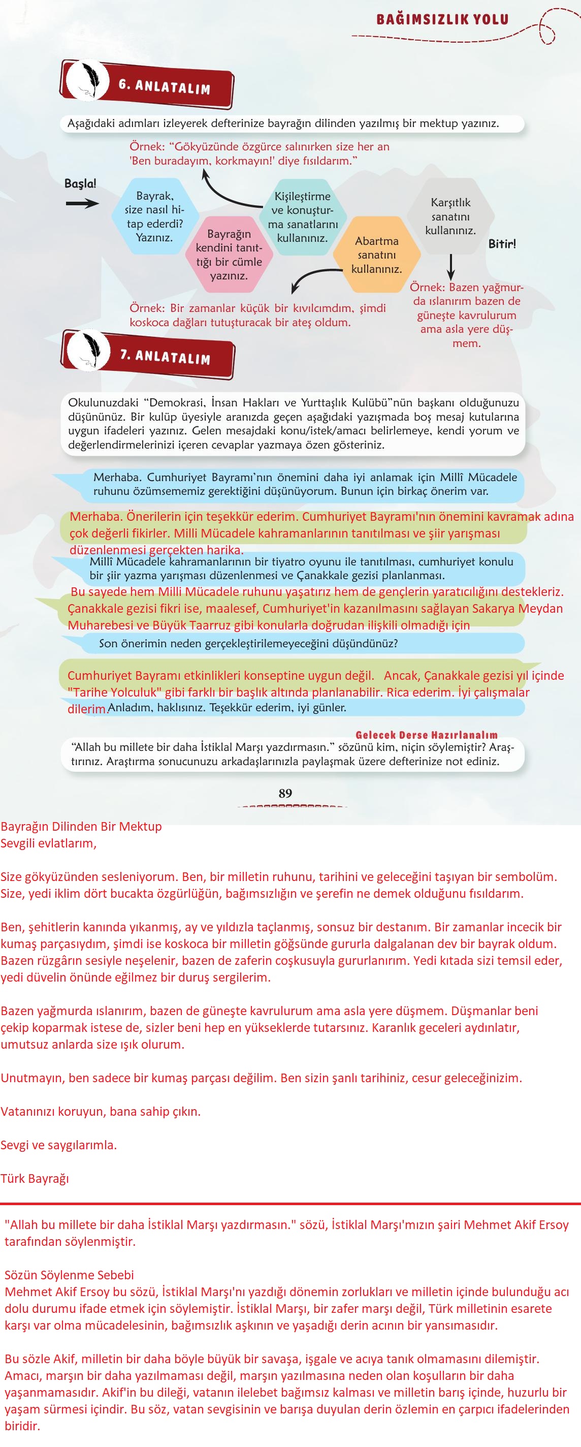 6. Sınıf Türkçe 1. Kitap Meb Yayınları Ders Kitabı Sayfa 90 Cevapları