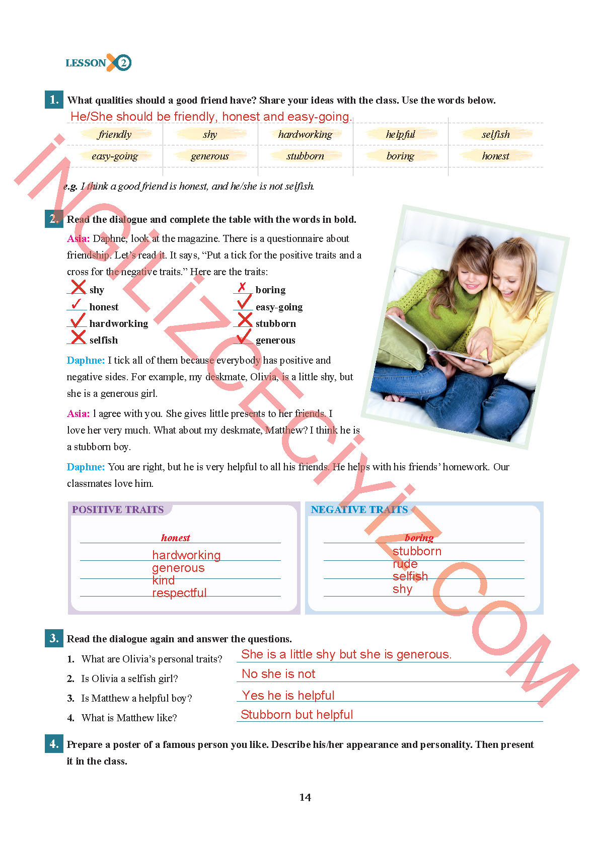 7. Sınıf İngilizce Sdr İpekyolu Yayınları Kitabı Sayfa 14 Cevapları