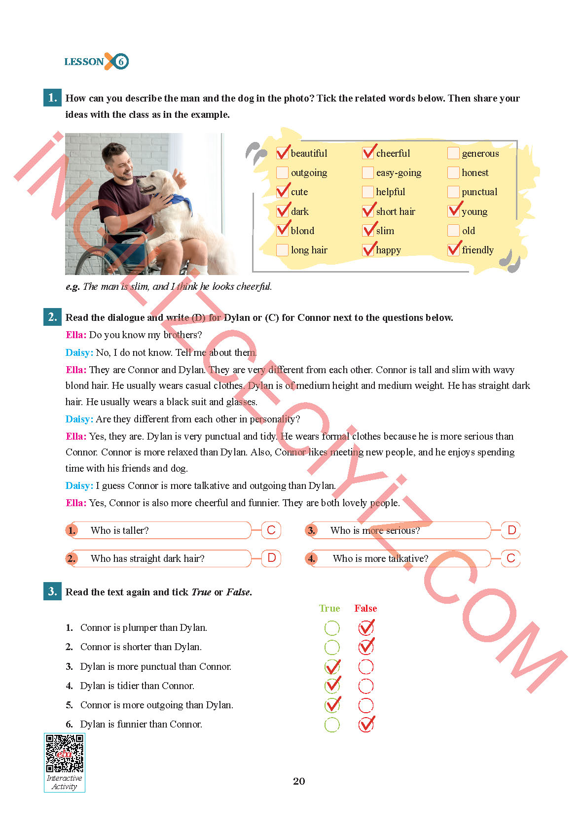 7. Sınıf İngilizce Sdr İpekyolu Yayınları Kitabı Sayfa 20 Cevapları