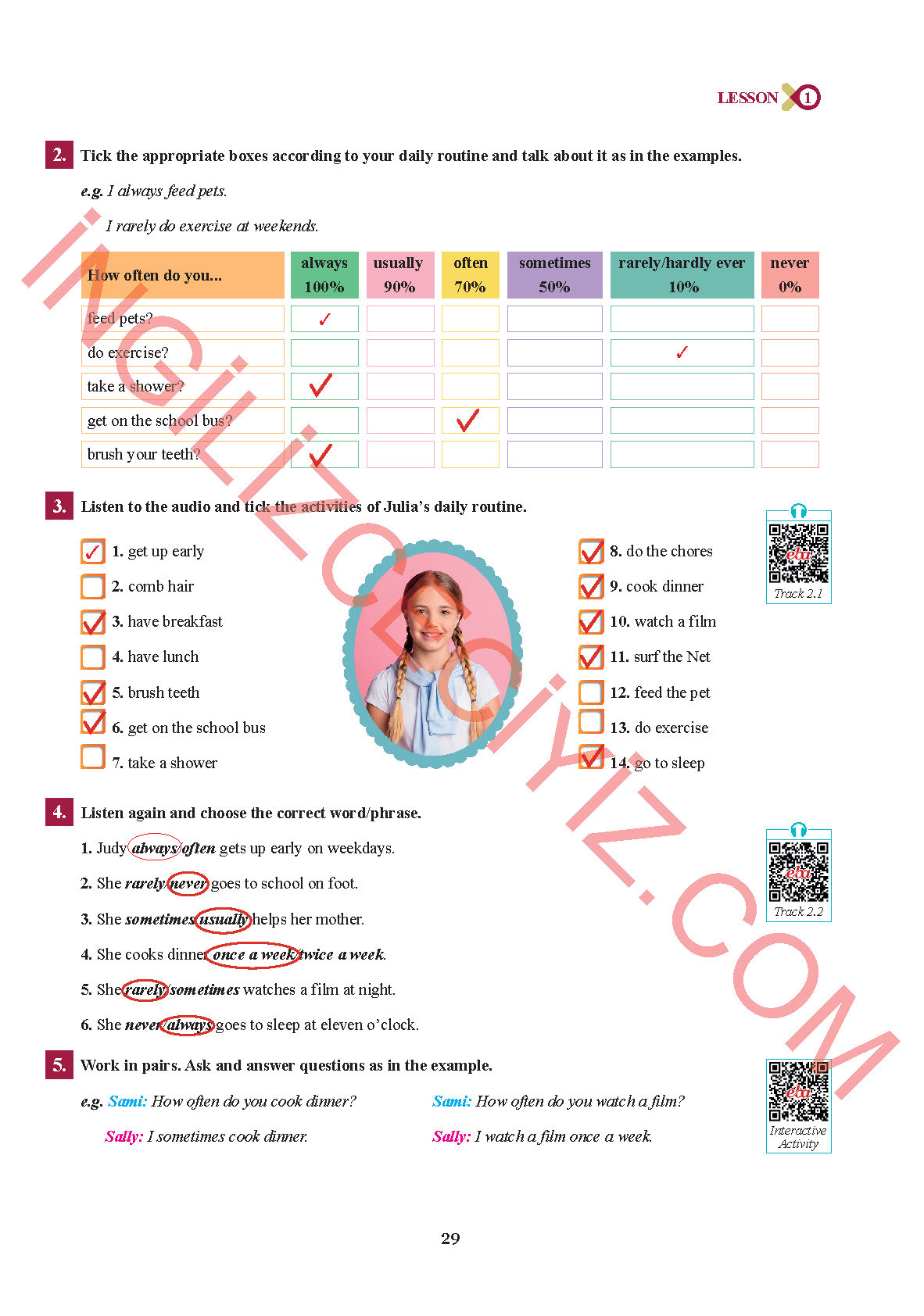 7. Sınıf İngilizce Sdr İpekyolu Yayınları Kitabı Sayfa 29 Cevapları