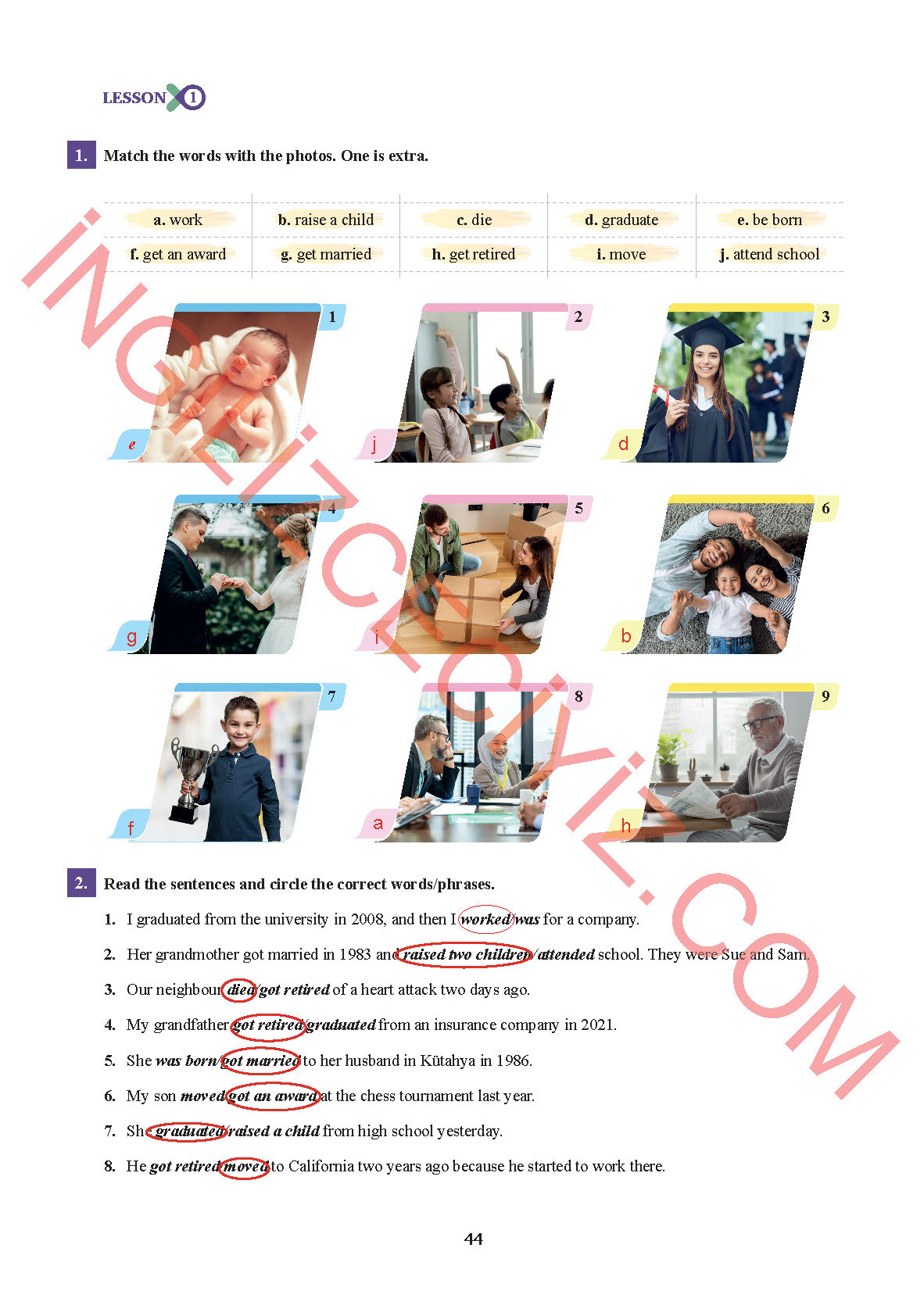 7. Sınıf İngilizce Sdr İpekyolu Yayınları Kitabı Sayfa 44 Cevapları