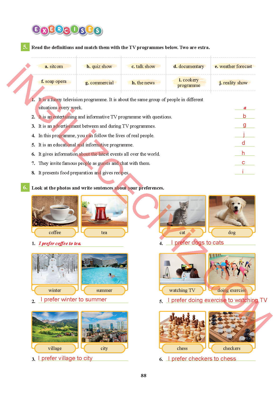 7. Sınıf İngilizce Sdr İpekyolu Yayınları Kitabı Sayfa 88 Cevapları