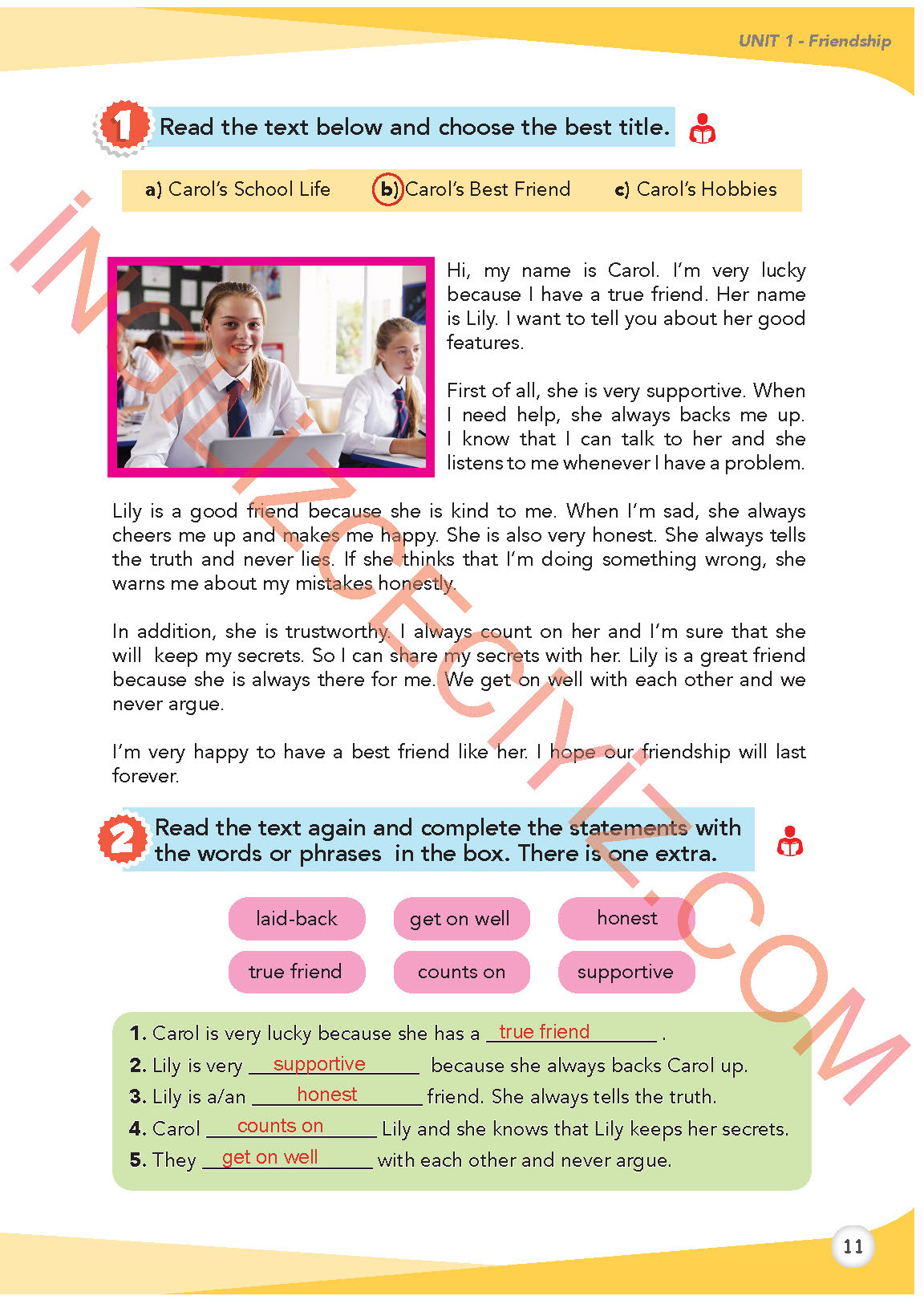 8. Sınıf İngilizce Meb Yayınları Kitabı Sayfa 11 Cevapları