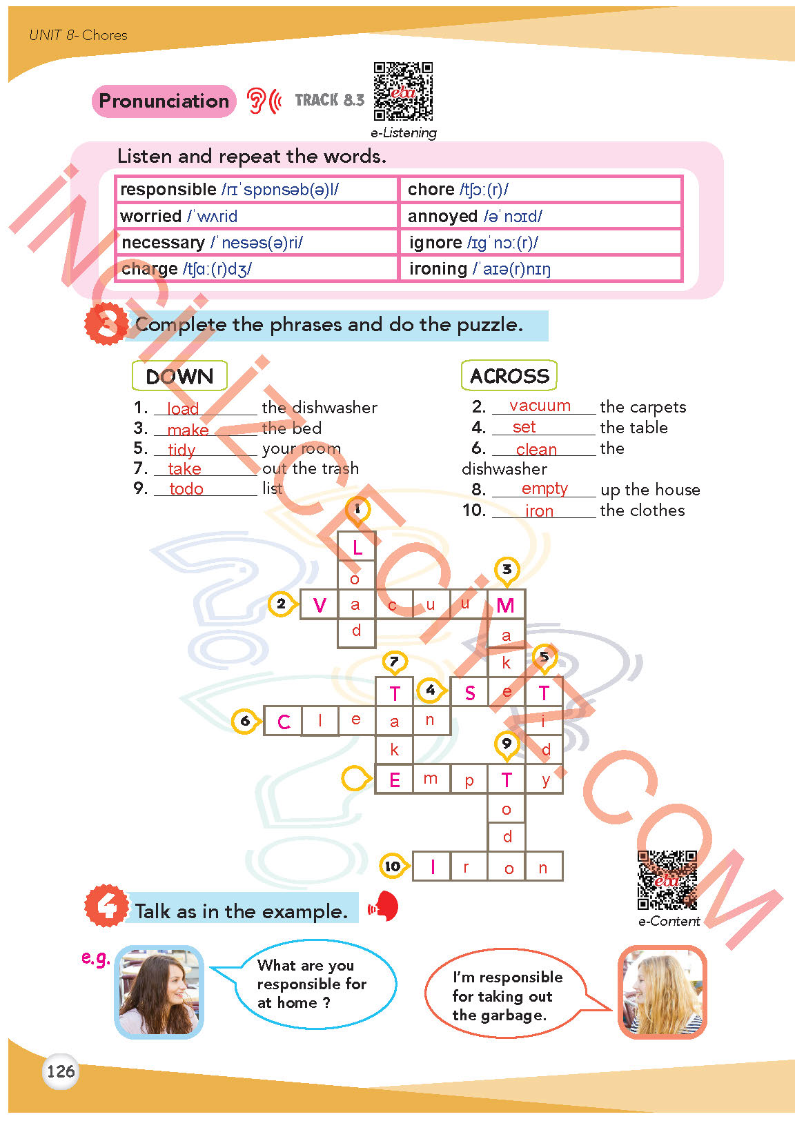 8. Sınıf İngilizce Meb Yayınları Kitabı Sayfa 126 Cevapları