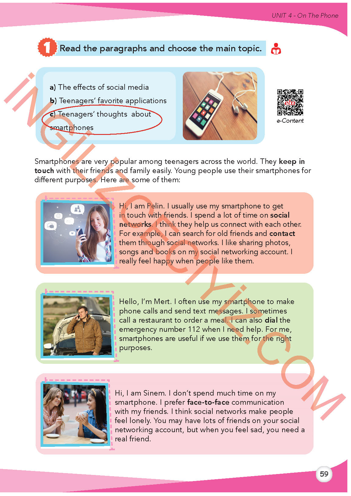 8. Sınıf İngilizce Meb Yayınları Kitabı Sayfa 59 Cevapları 8. Sınıf İngilizce Meb Yayınları Kitabı Sayfa 59 Cevapları