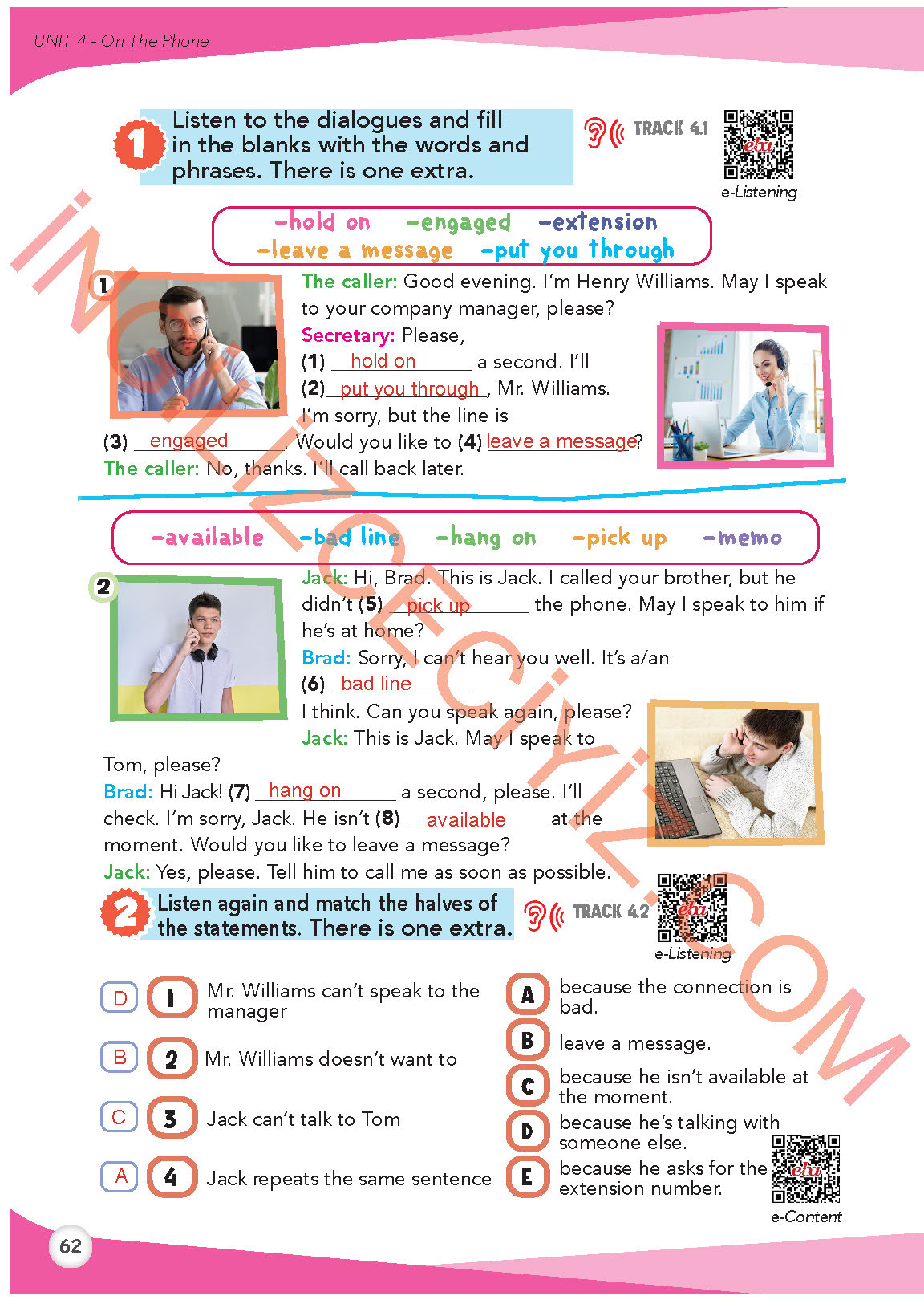 8. Sınıf İngilizce Meb Yayınları Kitabı Sayfa 62 Cevapları
