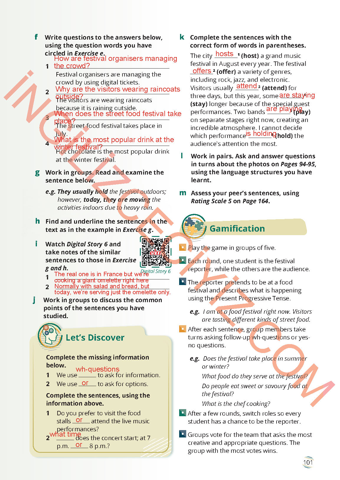 9. Sınıf İngilizce Meb Yayınları Ders Kitabı Sayfa 101 Cevapları